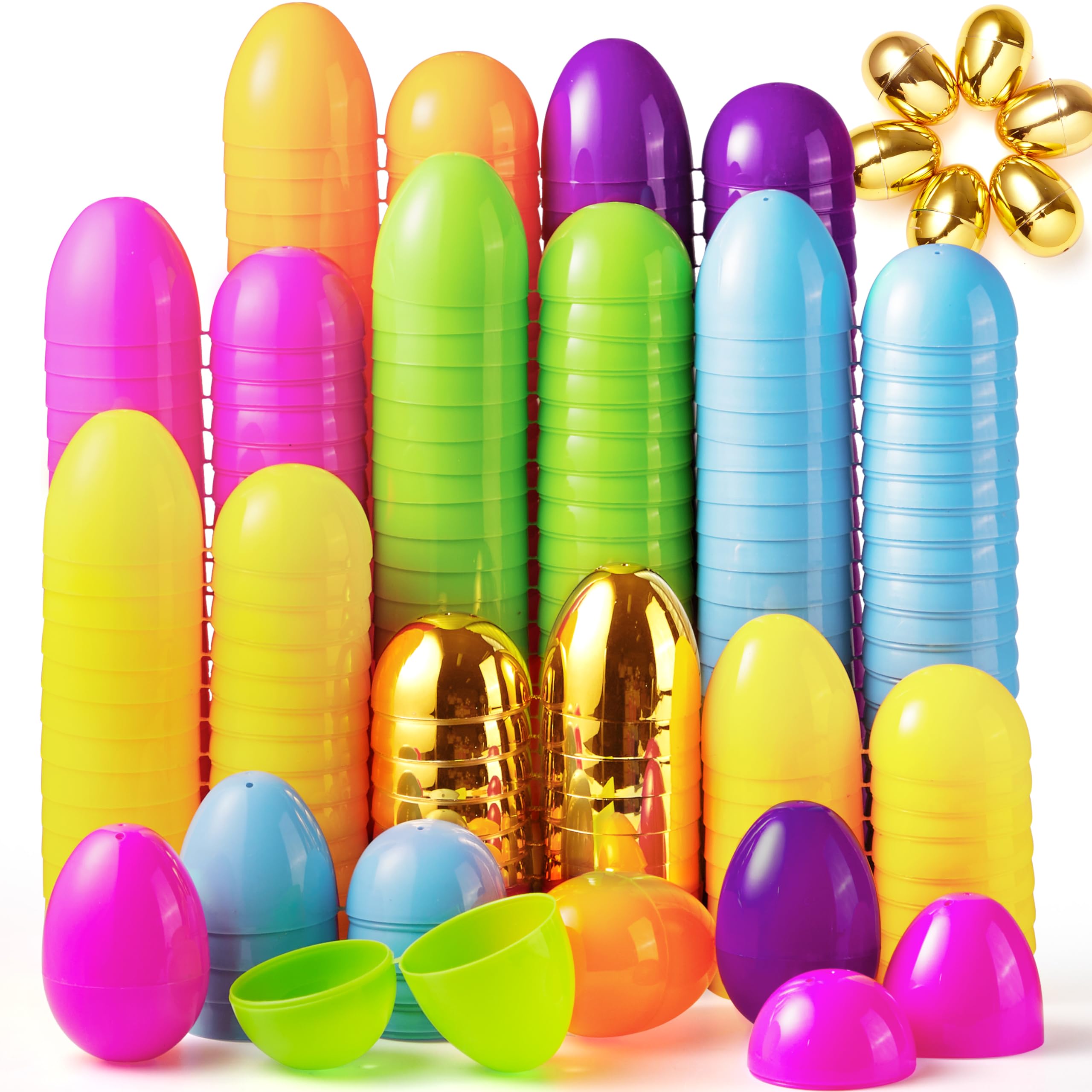 Huevos De Pascua De Plástico Joyin 144 Unidades Con 6 Huevos Dorados De 8 Cm - Venta Internacional.