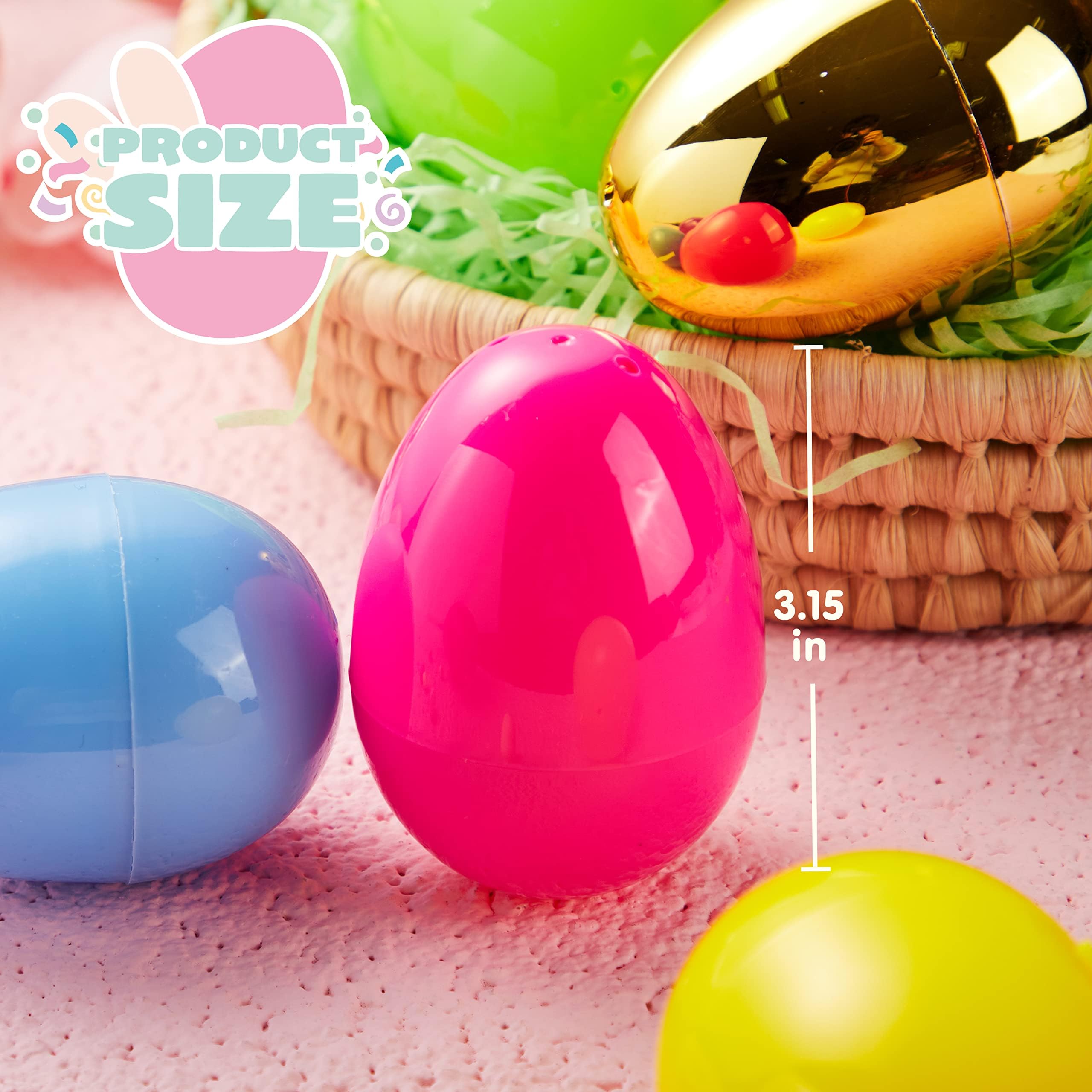 Foto 6 pulgar | Huevos De Pascua De Plástico Joyin 144 Unidades Con 6 Huevos Dorados De 8 Cm - Venta Internacional.