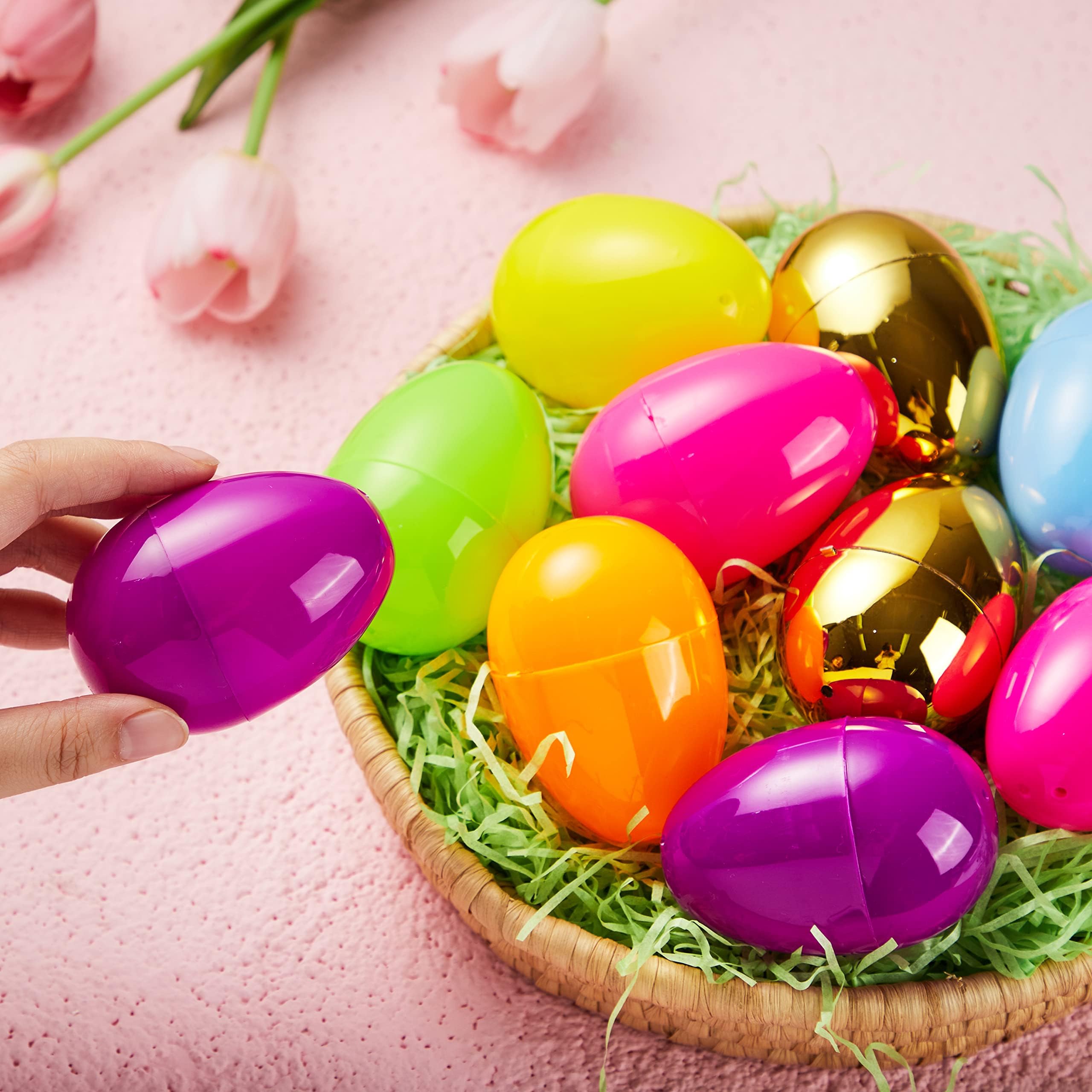 Foto 7 pulgar | Huevos De Pascua De Plástico Joyin 144 Unidades Con 6 Huevos Dorados De 8 Cm - Venta Internacional.