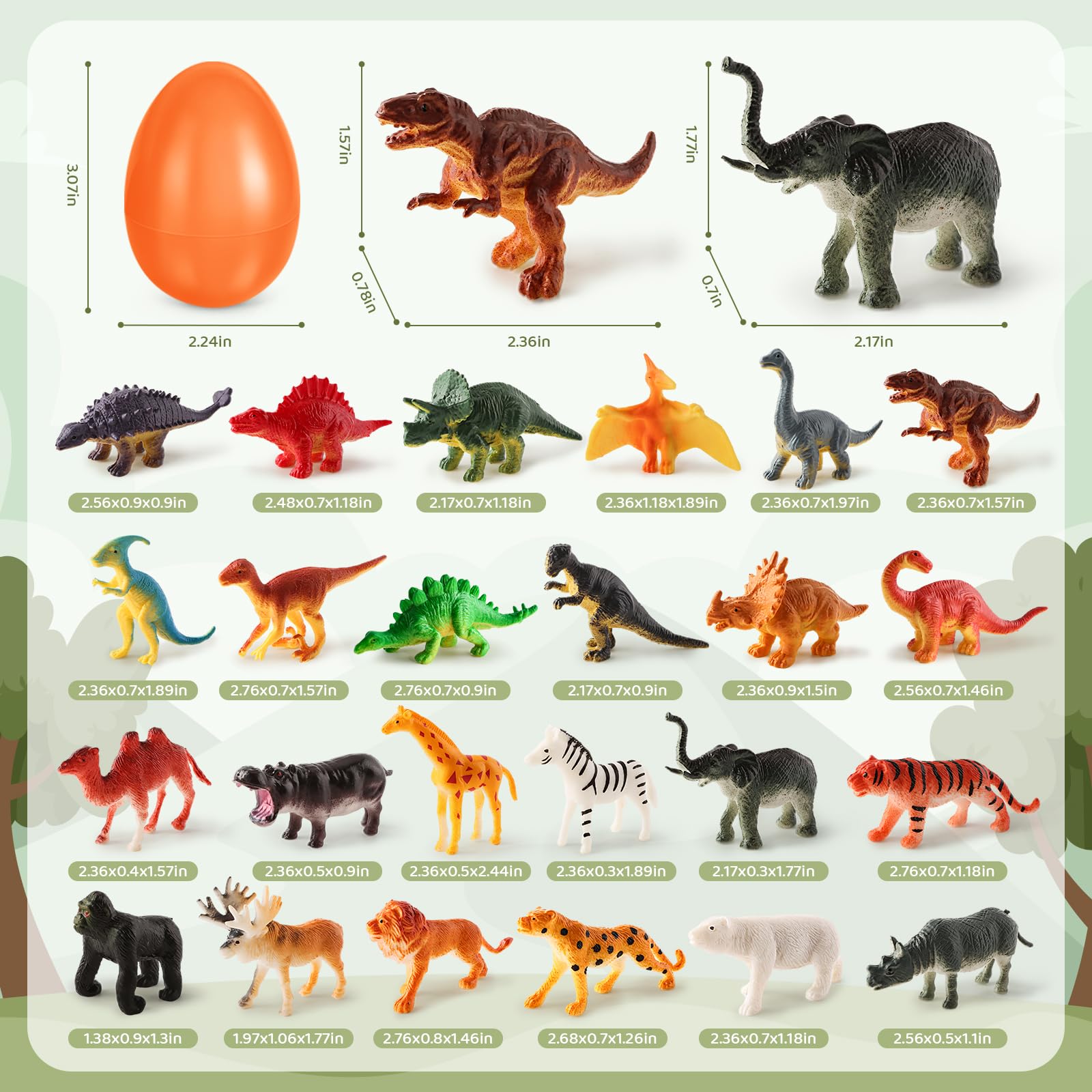 Foto 7 pulgar | Huevos De Pascua Rellenos De Shemira Con Juguetes De Dinosaurios Y Animales, Paquete De 24 - Venta Internacional.