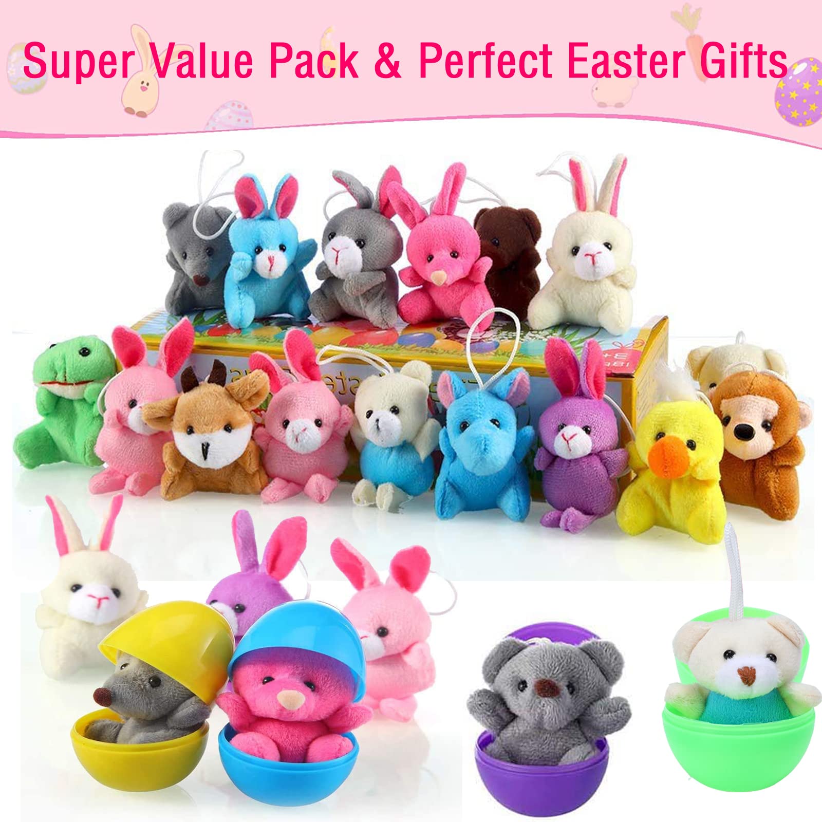Foto 4 pulgar | Huevos De Pascua Rellenos Con Minianimales De Peluche, 18 Piezas, Para Niños - Venta Internacional.