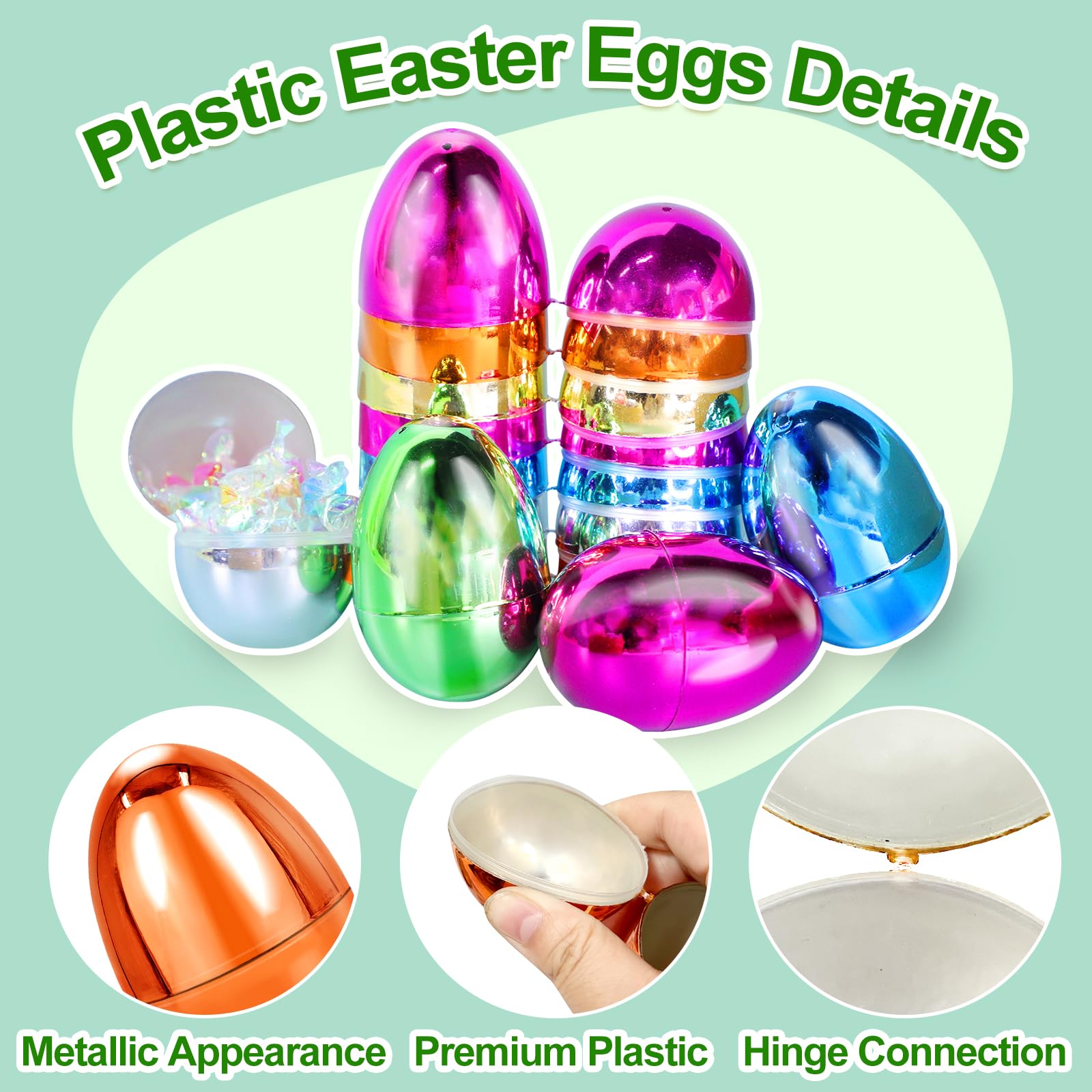 Foto 4 pulgar | Huevos De Pascua Turnmeon Metallic, 3,15 Pulgadas, Paquete De 12 Con Sorpresa - Venta Internacional.