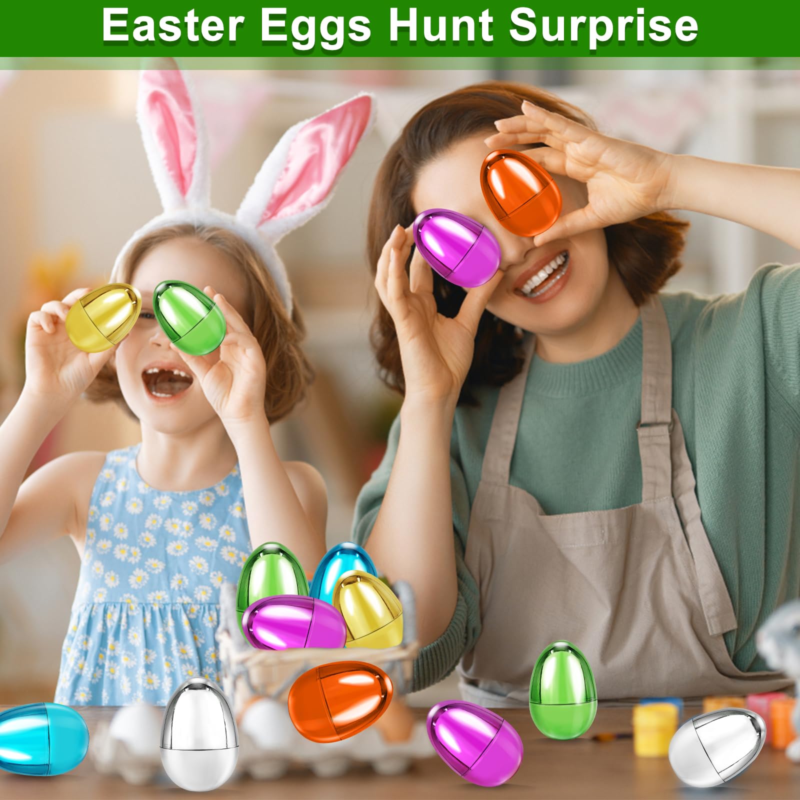 Foto 4 | Huevos De Pascua Turnmeon Metallic, 3,15 Pulgadas, Paquete De 12 Con Sorpresa - Venta Internacional.