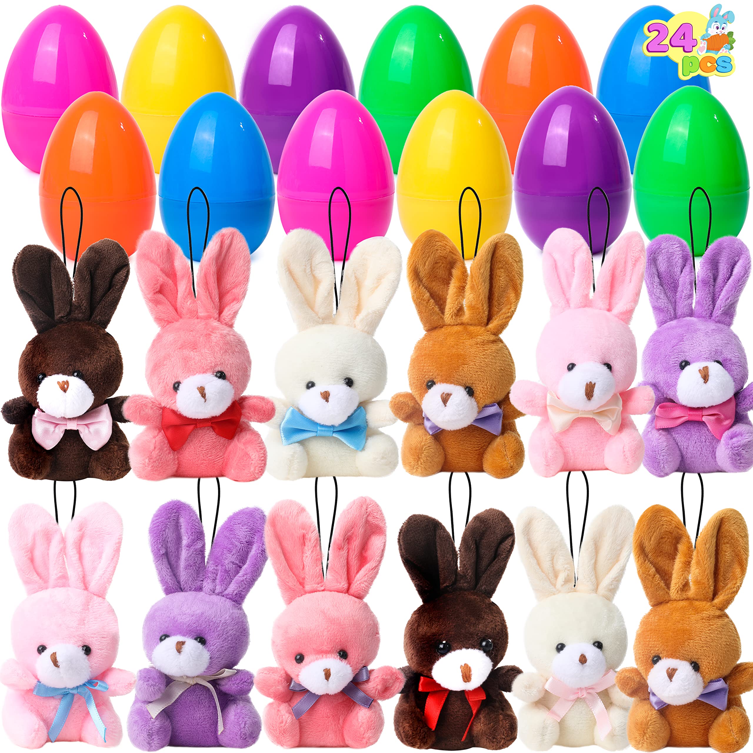 Huevos De Pascua Rellenos De Peluche Joyin Con Conejitos De Peluche X24 Niños - Venta Internacional.