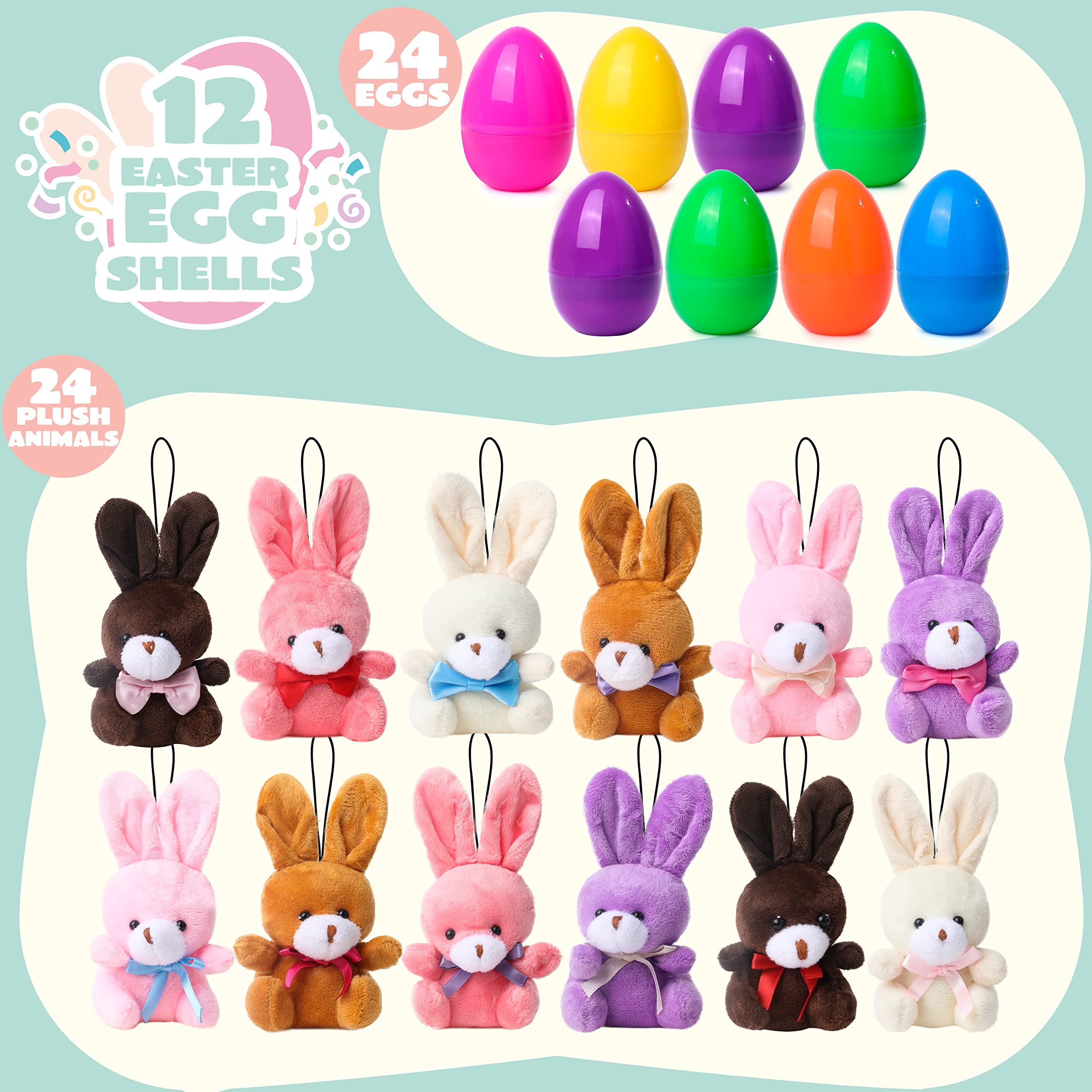 Foto 3 pulgar | Huevos De Pascua Rellenos De Peluche Joyin Con Conejitos De Peluche X24 Niños - Venta Internacional.