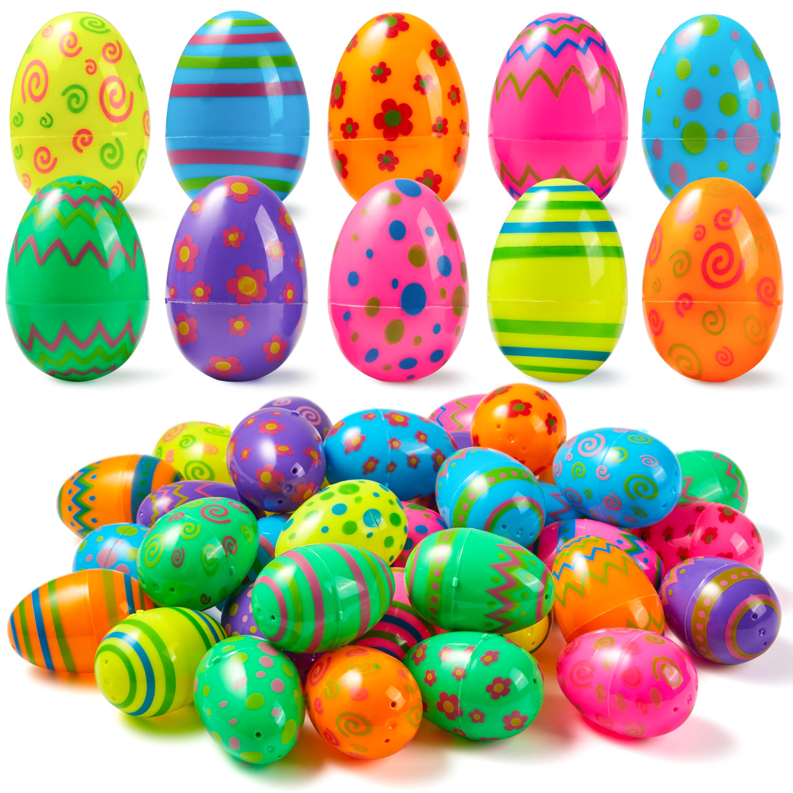Huevos De Plástico Joyin, 36 Unidades, 6 Cm, Rellenables Con Estampado De 2.3 Pulgadas - Venta Internacional.
