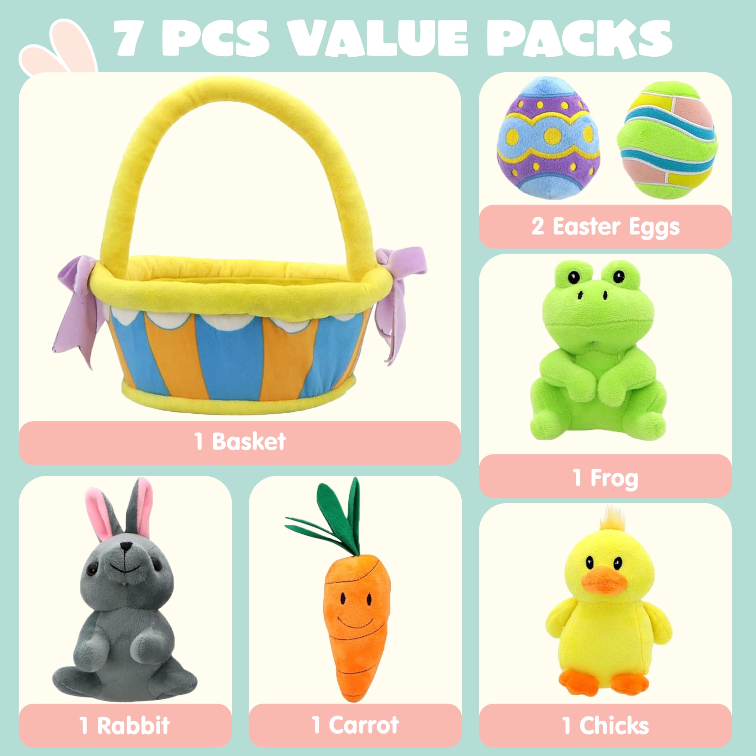 Foto 3 pulgar | Cesta De Peluche De Pascua Joyin, 7 Unidades, Estilo Original Para Niños - Venta Internacional.