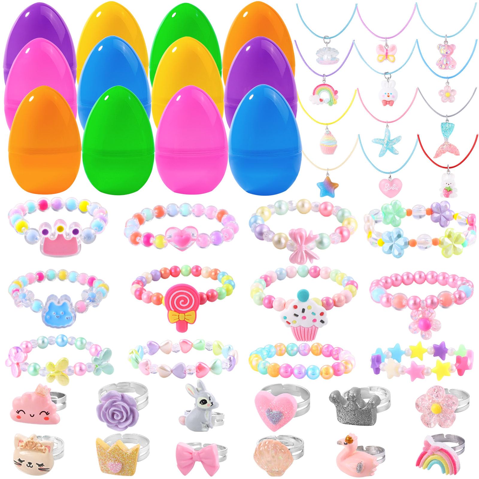 Set De Huevos De Pascua Con Vellibring Prerelleno Con Pulseras Y Collares - Venta Internacional.