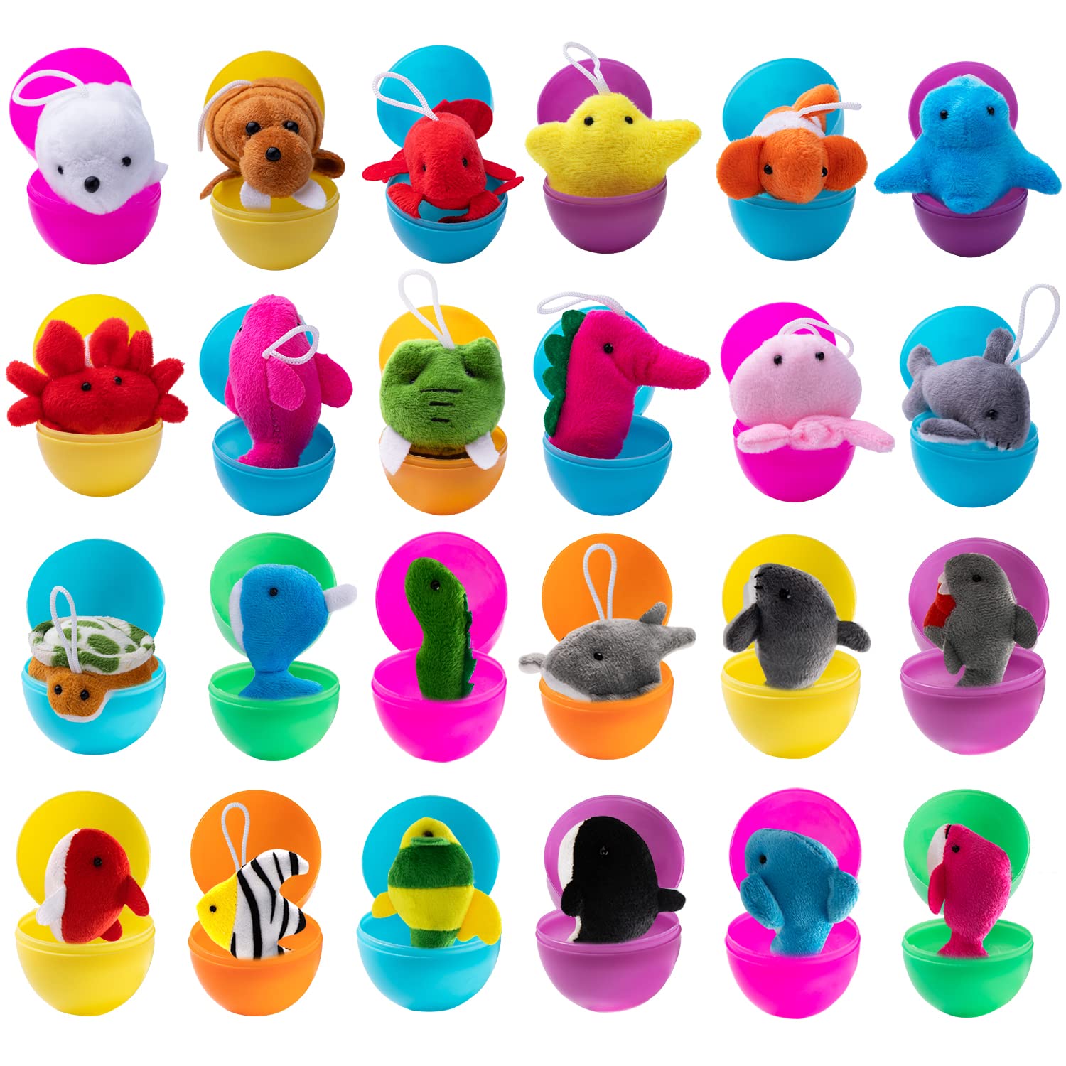 Foto 3 pulgar | Juego De Huevos De Pascua Joyin Prerellenos Con Peluche De Animales Marinos, 24 Unidades - Venta Internacional.