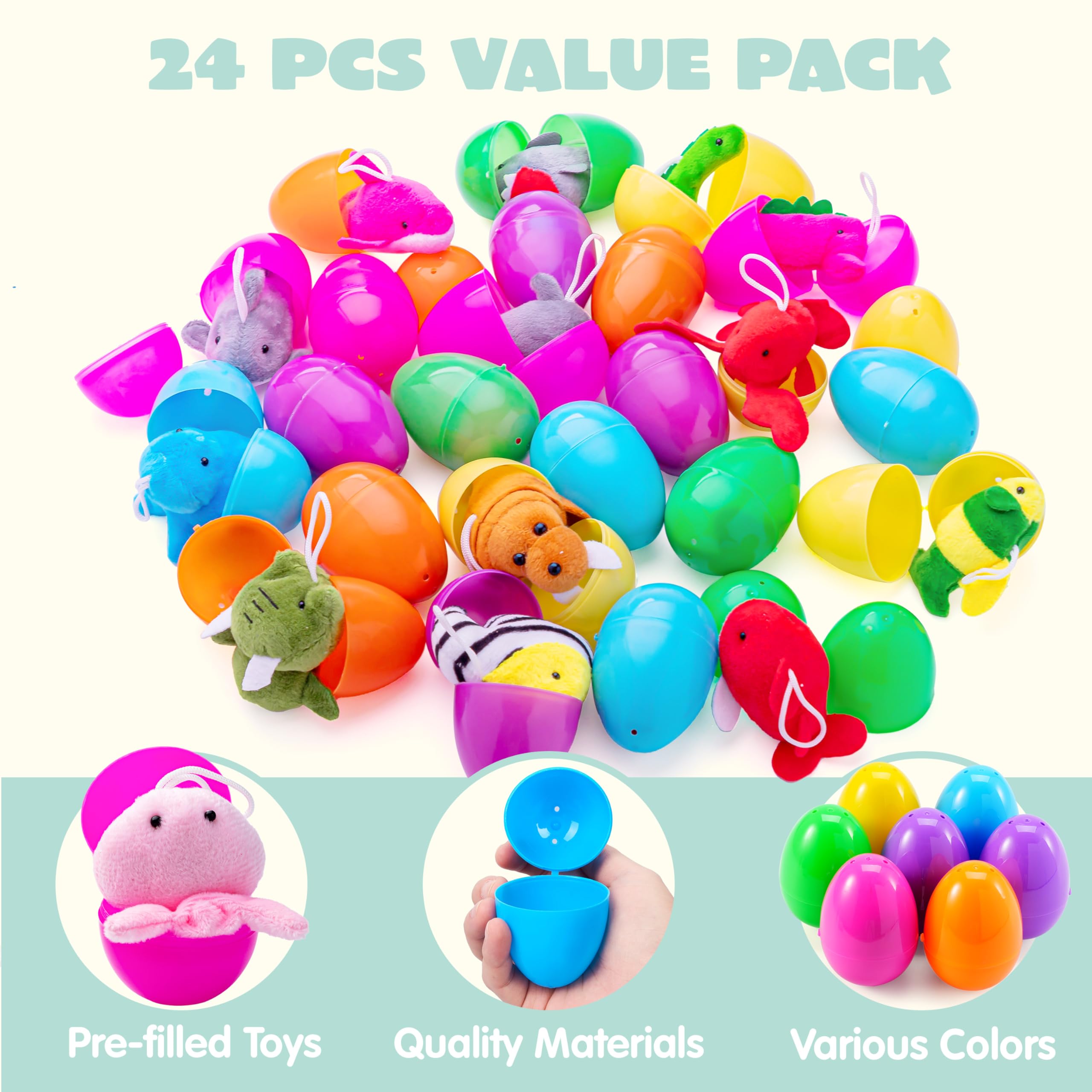 Foto 8 pulgar | Juego De Huevos De Pascua Joyin Prerellenos Con Peluche De Animales Marinos, 24 Unidades - Venta Internacional.