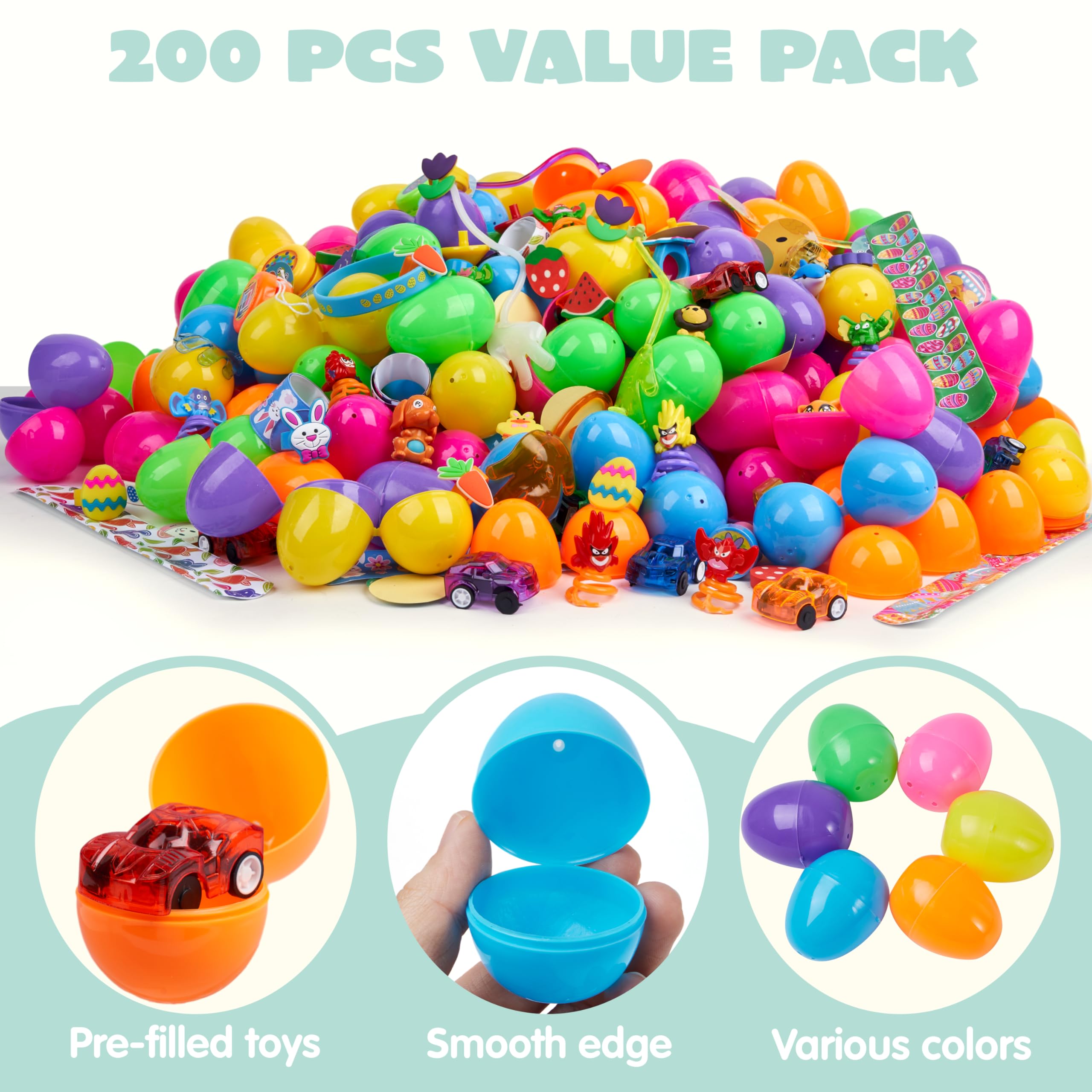 Foto 4 pulgar | Huevos De Pascua Precargados Joyin, 200 Unidades, Con Varios Juguetes Y Pegatinas - Venta Internacional.