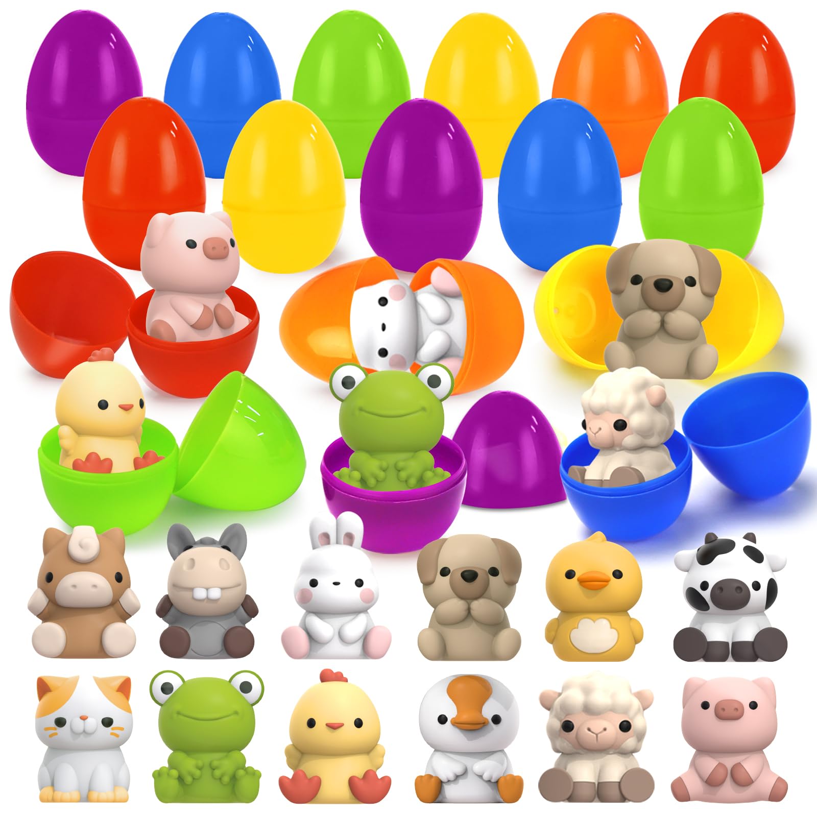 Huevos De Pascua Letapapa Precargados Con Marionetas De Animales, 12 Unidades - Venta Internacional.