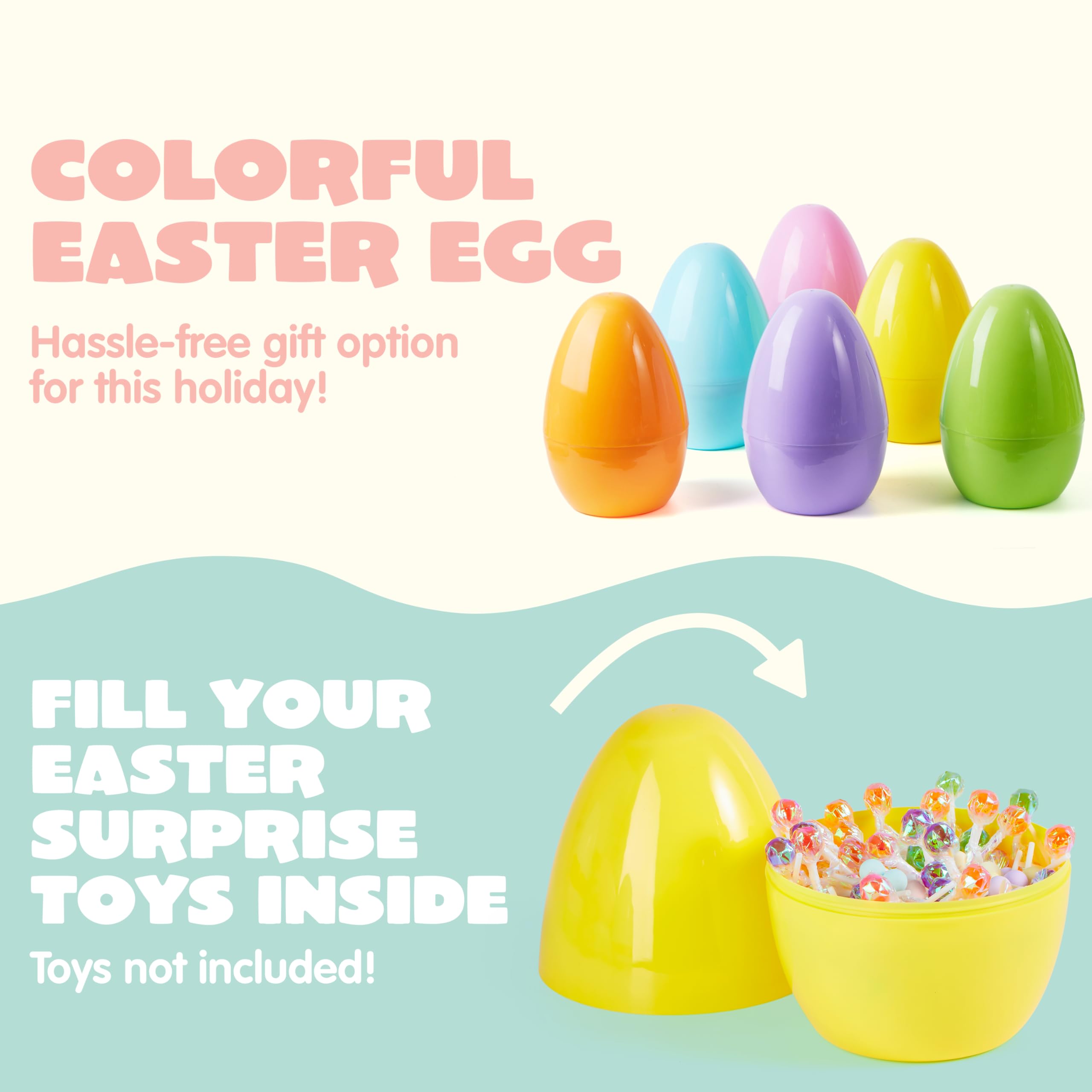 Foto 4 | Huevos De Pascua Gigantes Joyin 10, De Plástico Pastel, 6 Unidades - Venta Internacional.