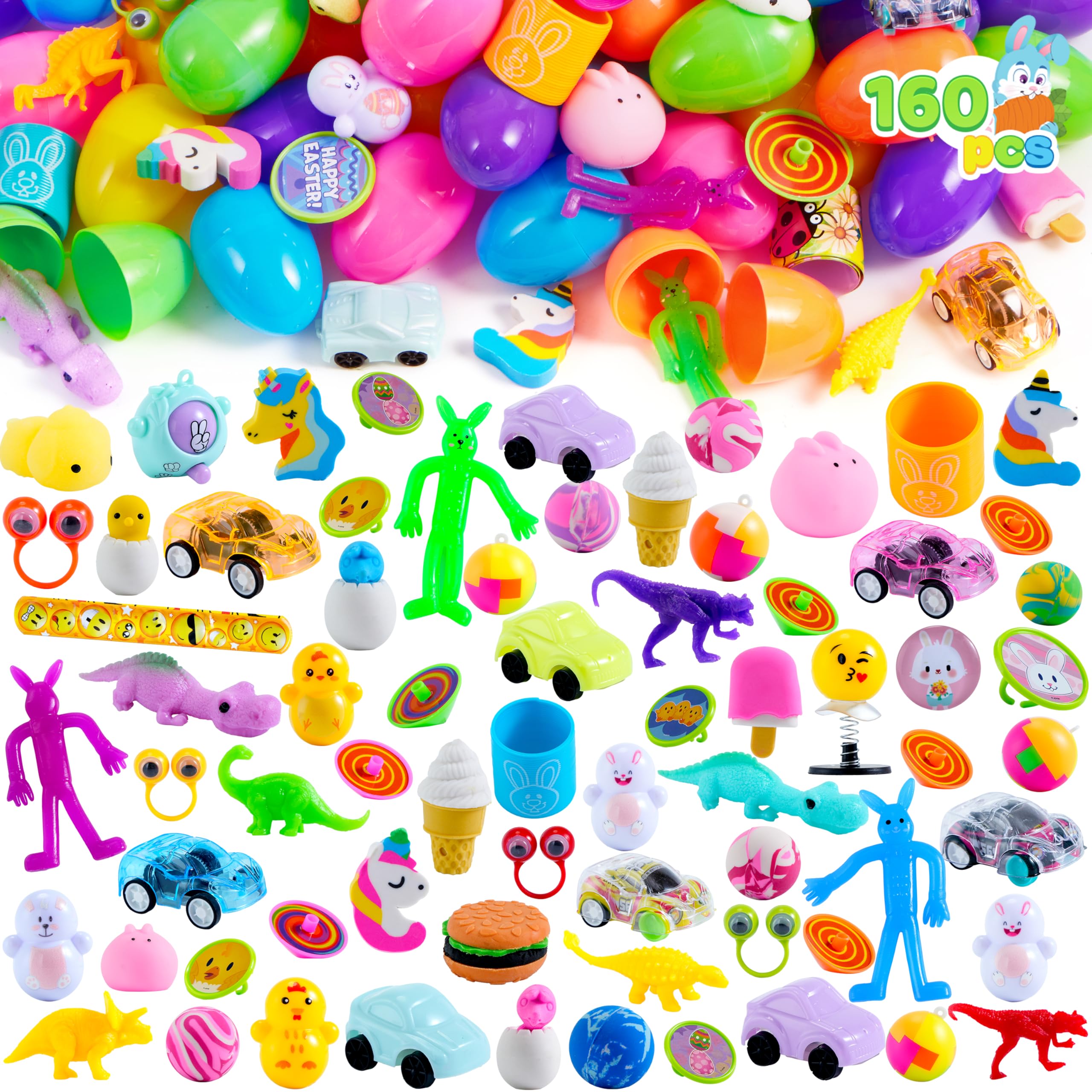 Huevos De Pascua Precargados Joyin, 160 Unidades, Con Varios Juguetes - Venta Internacional.