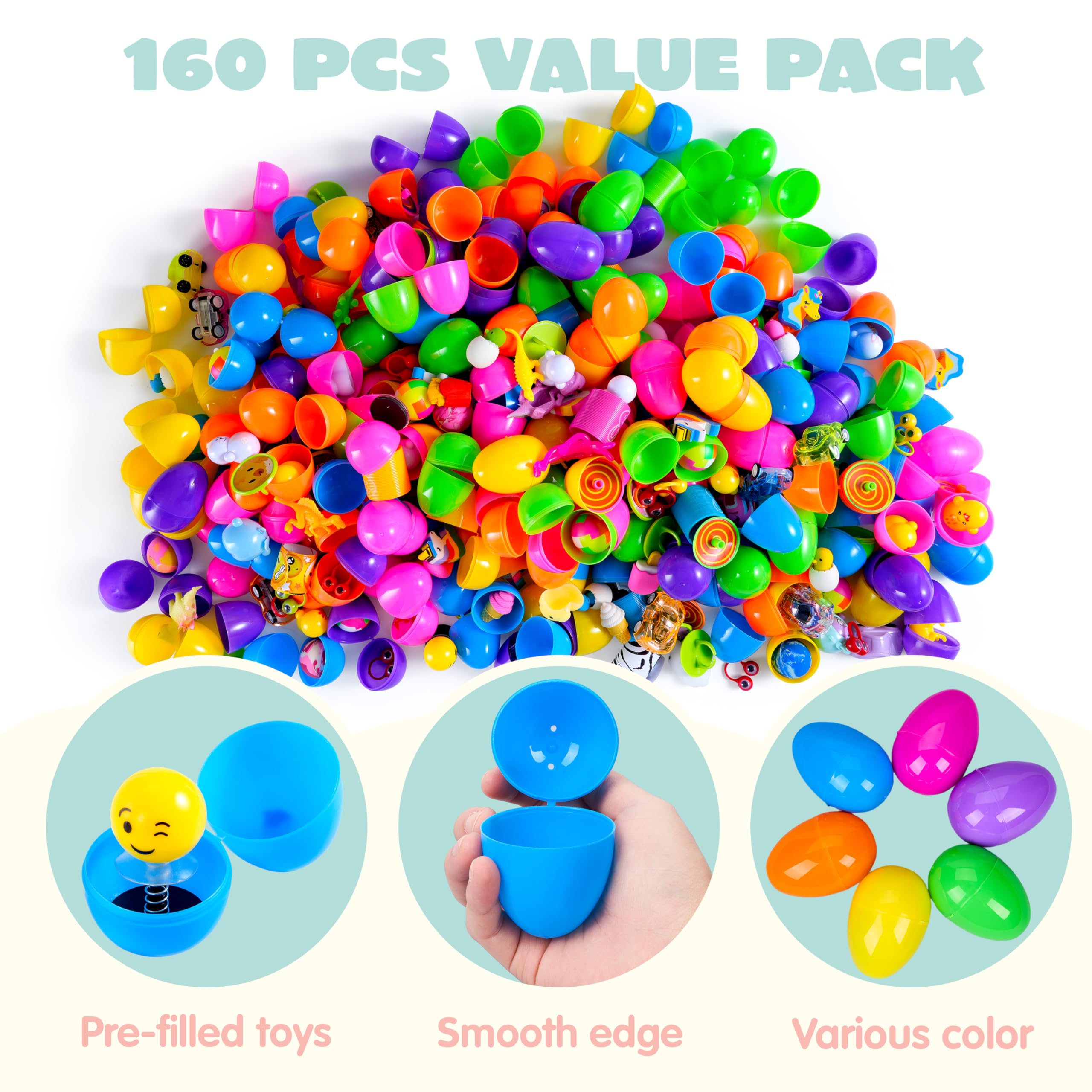 Foto 4 | Huevos De Pascua Precargados Joyin, 160 Unidades, Con Varios Juguetes - Venta Internacional.