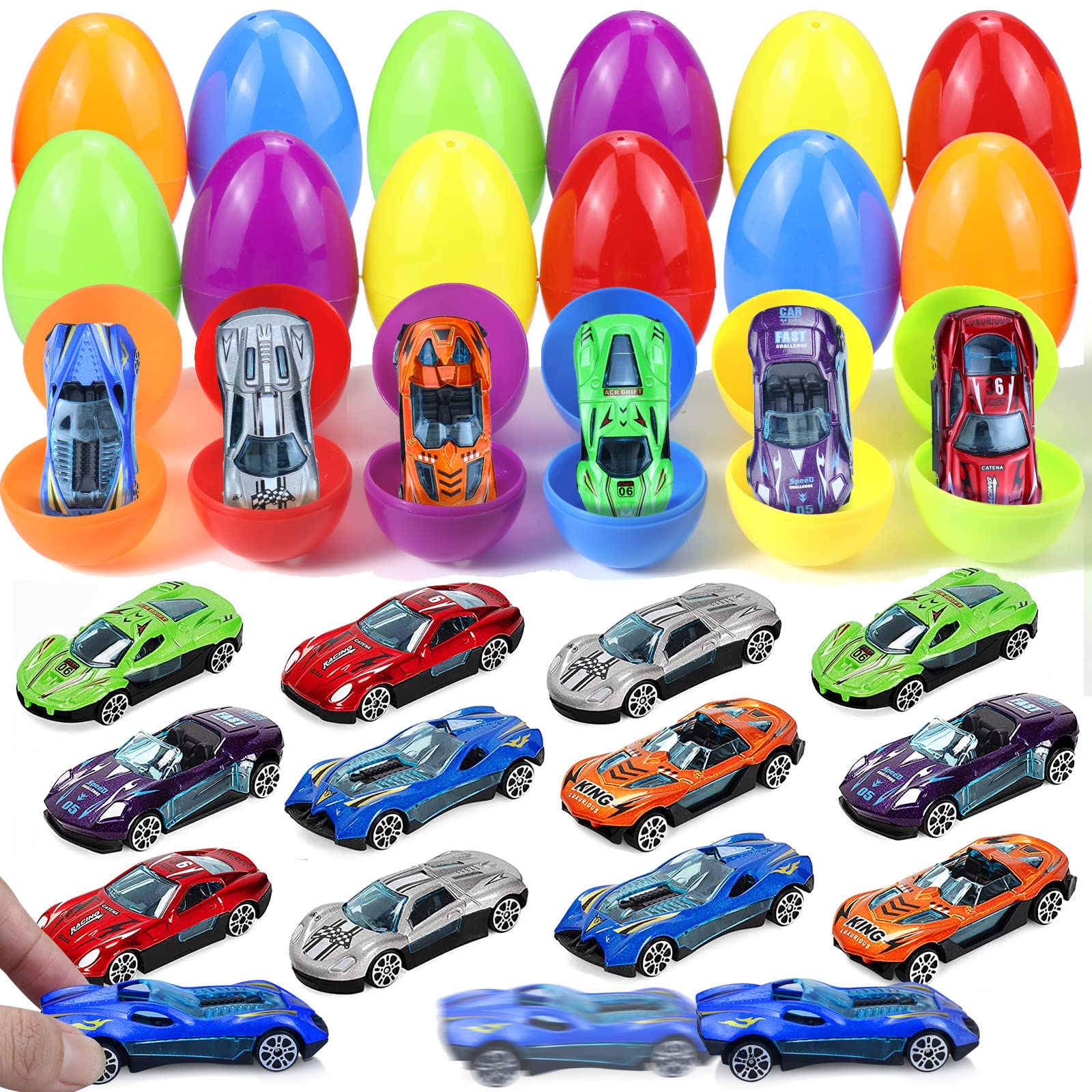 Huevos De Pascua Letapapa Con Coches Fundidos A Presión Para Niños Y Niños, Paquete De 12 - Venta Internacional.