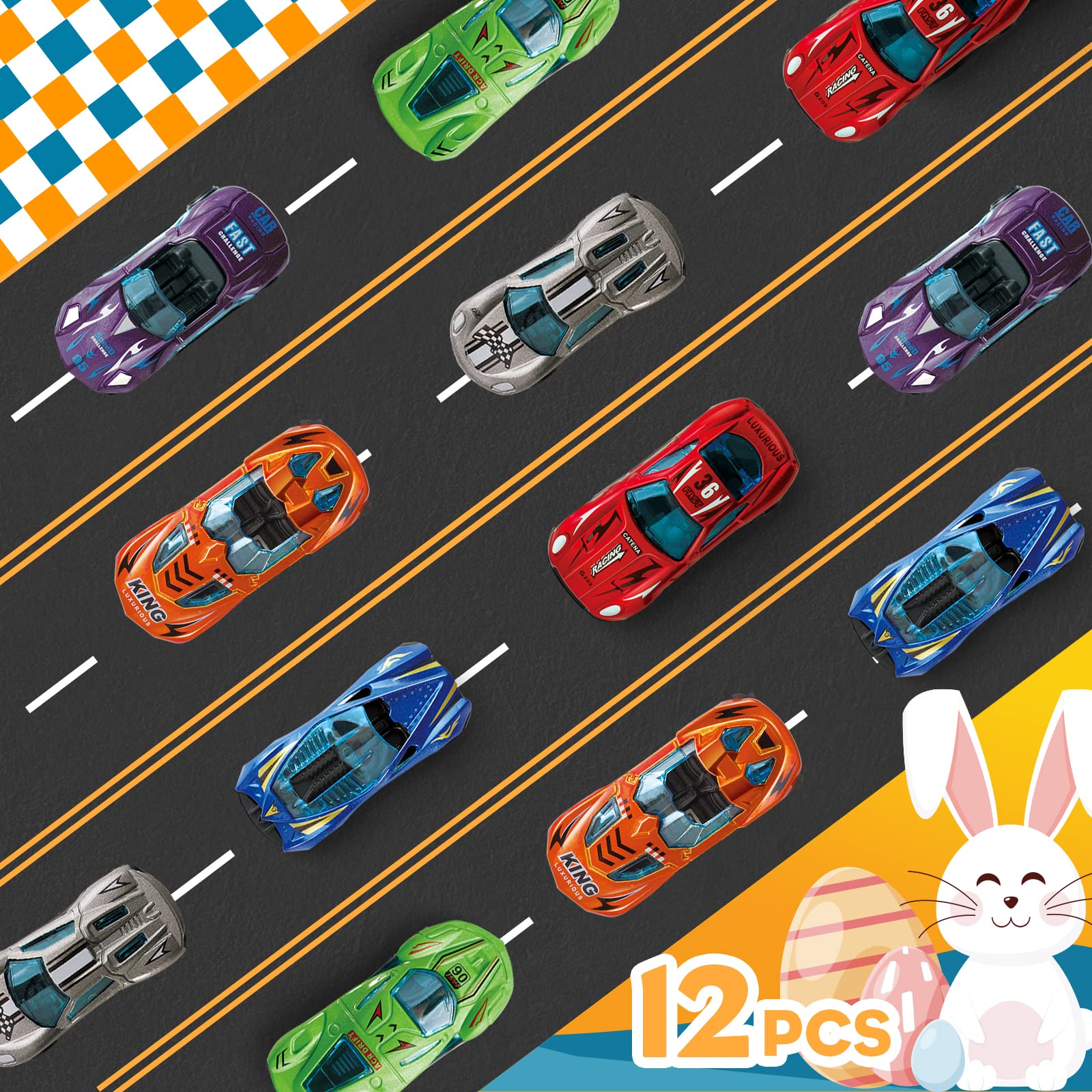 Foto 4 pulgar | Huevos De Pascua Letapapa Con Coches Fundidos A Presión Para Niños Y Niños, Paquete De 12 - Venta Internacional.