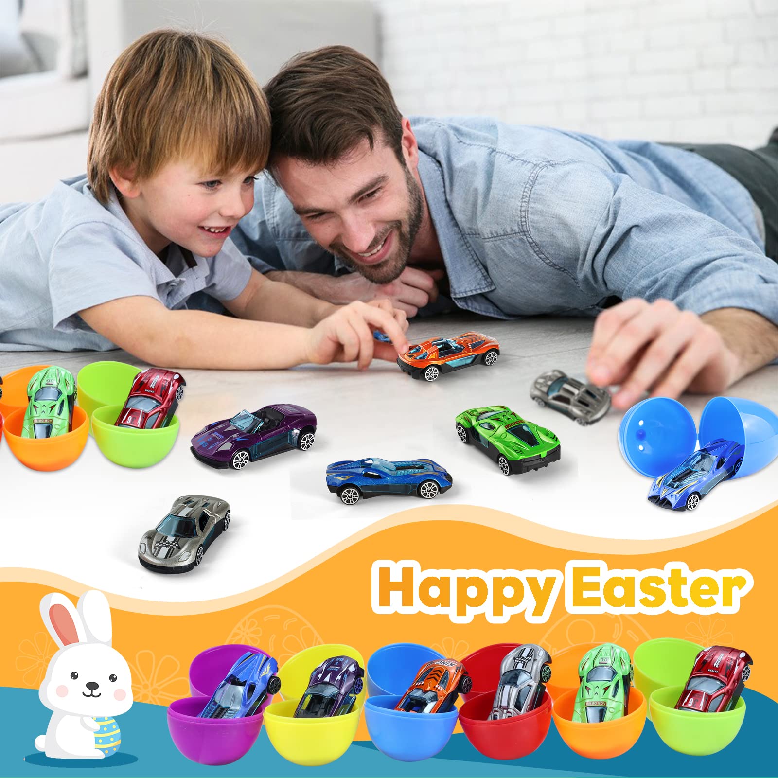 Foto 7 pulgar | Huevos De Pascua Letapapa Con Coches Fundidos A Presión Para Niños Y Niños, Paquete De 12 - Venta Internacional.