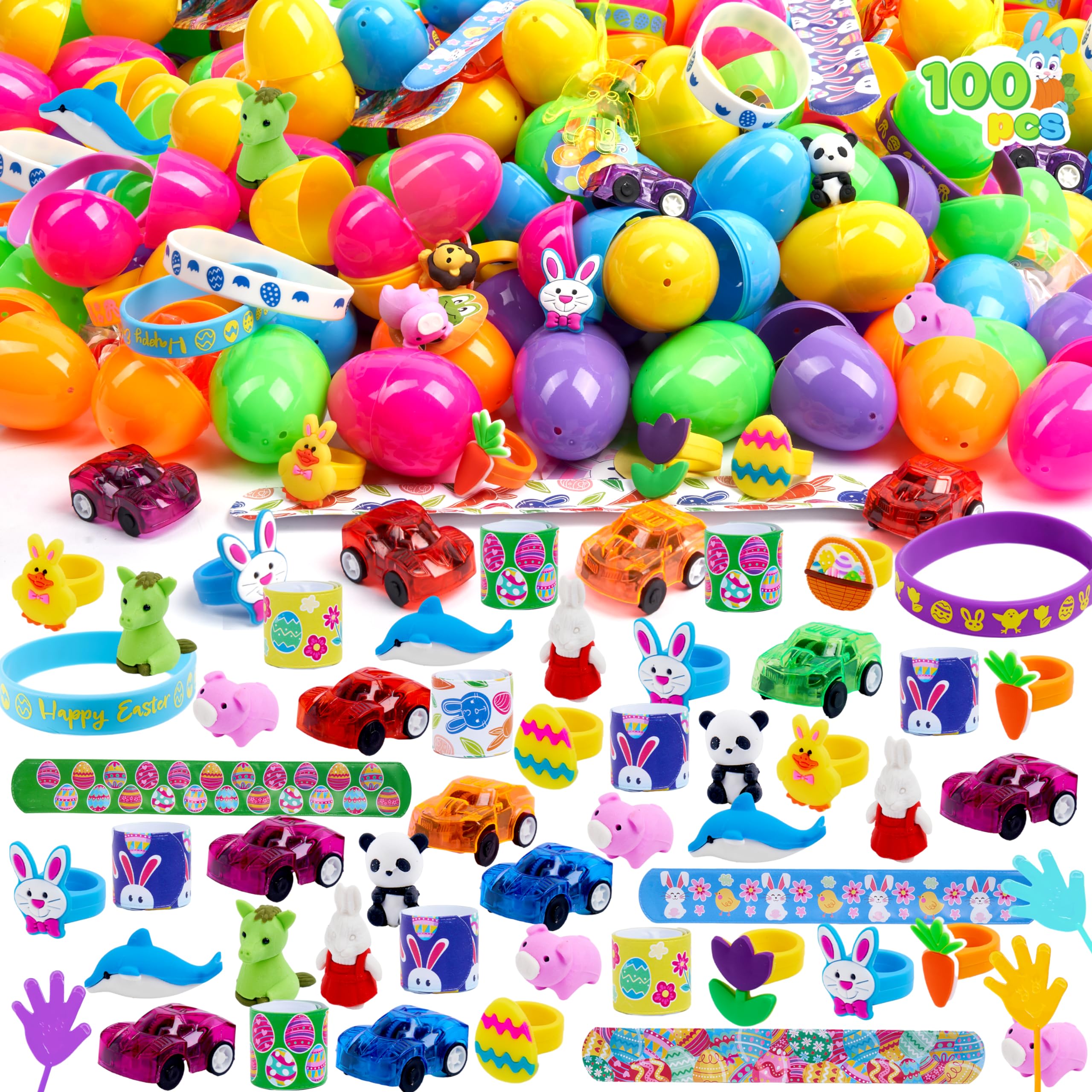 Foto 2 pulgar | Huevos De Pascua Precargados Joyin, 100 Unidades Con Varios Juguetes Y Pegatinas - Venta Internacional.