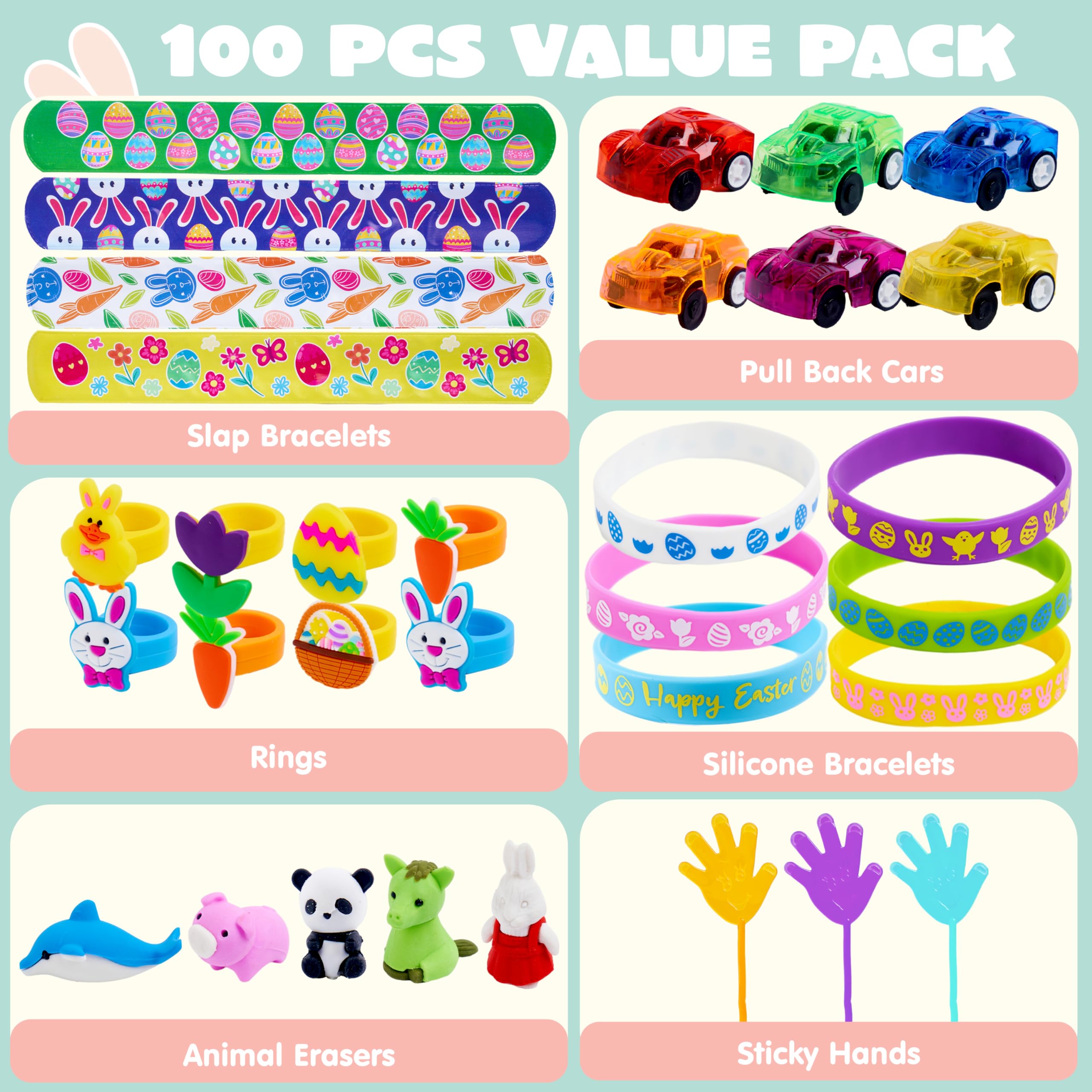 Foto 3 pulgar | Huevos De Pascua Precargados Joyin, 100 Unidades Con Varios Juguetes Y Pegatinas - Venta Internacional.