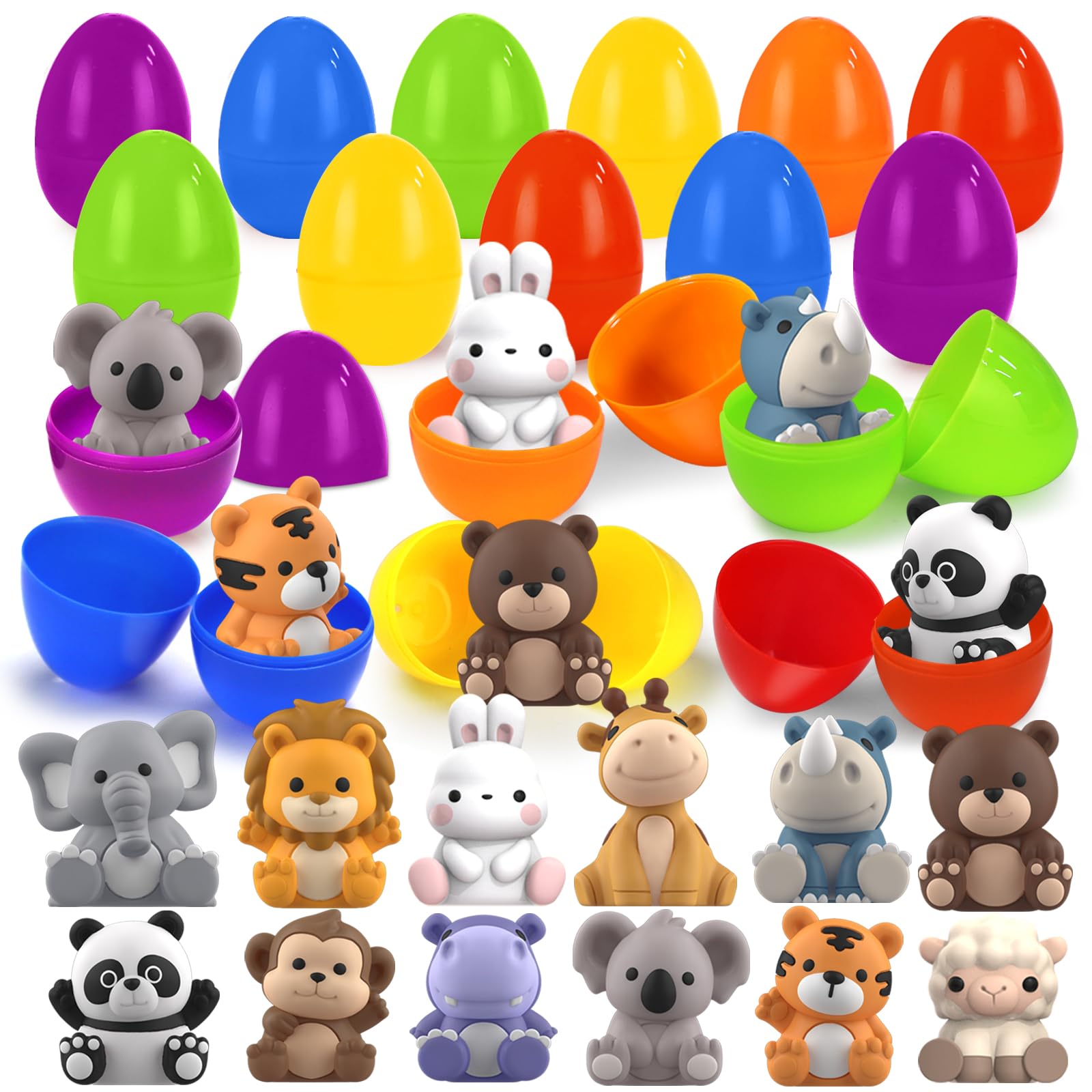 Foto 2 pulgar | Huevos De Pascua Rellenos De Letapapa Con Marionetas De Animales De Safari X12 - Venta Internacional.