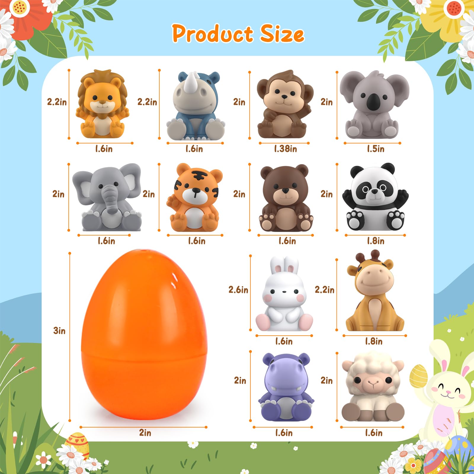 Foto 4 pulgar | Huevos De Pascua Rellenos De Letapapa Con Marionetas De Animales De Safari X12 - Venta Internacional.