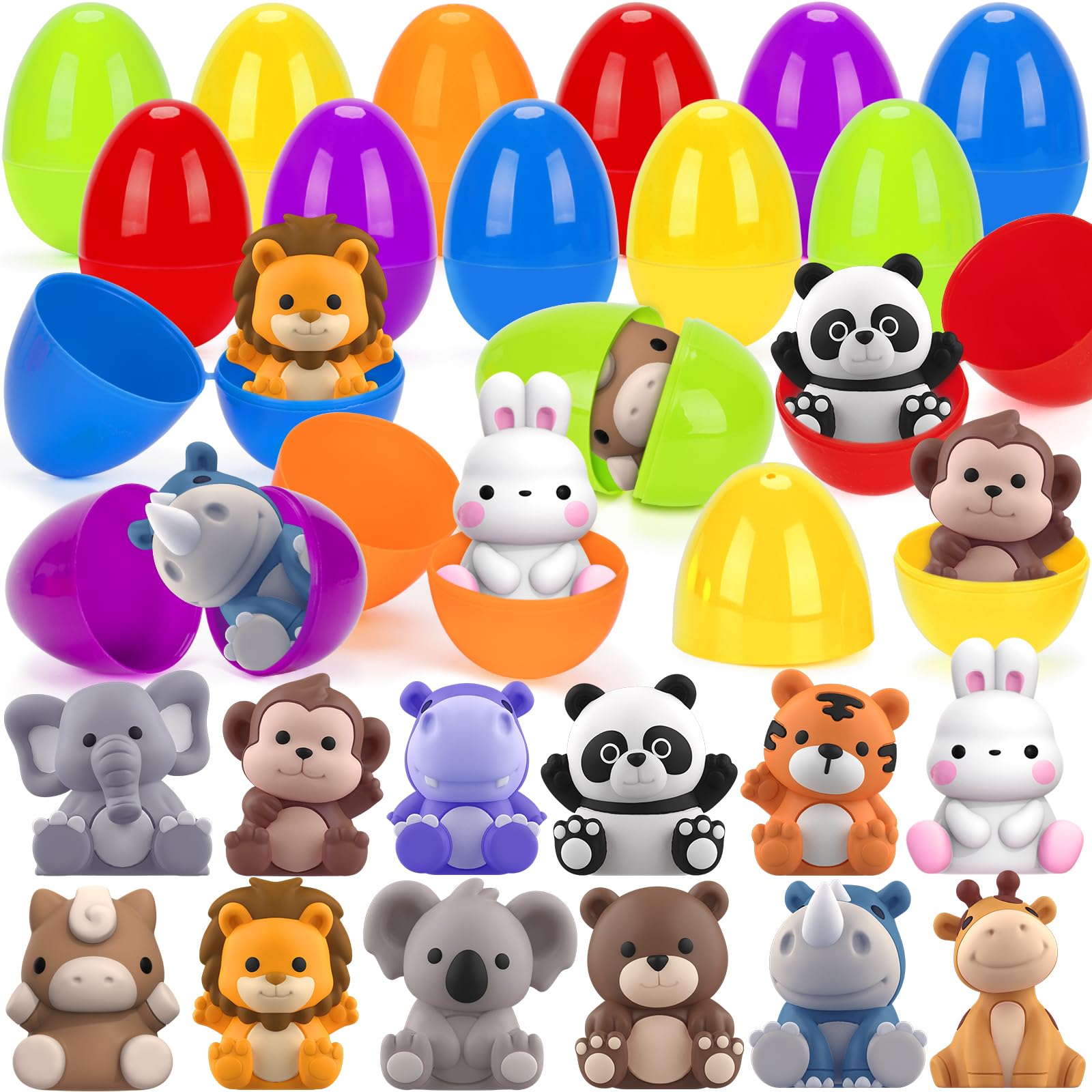 Foto 2 pulgar | Huevos De Pascua Con Marionetas De Animales Para Niños, Paquete De 12 - Venta Internacional.