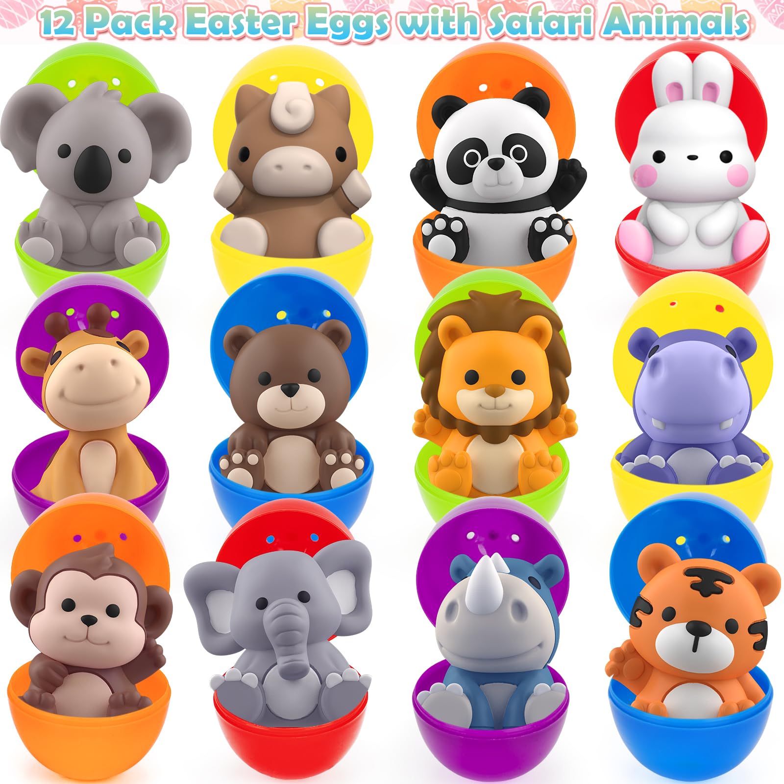 Foto 3 | Huevos De Pascua Con Marionetas De Animales Para Niños, Paquete De 12 - Venta Internacional.