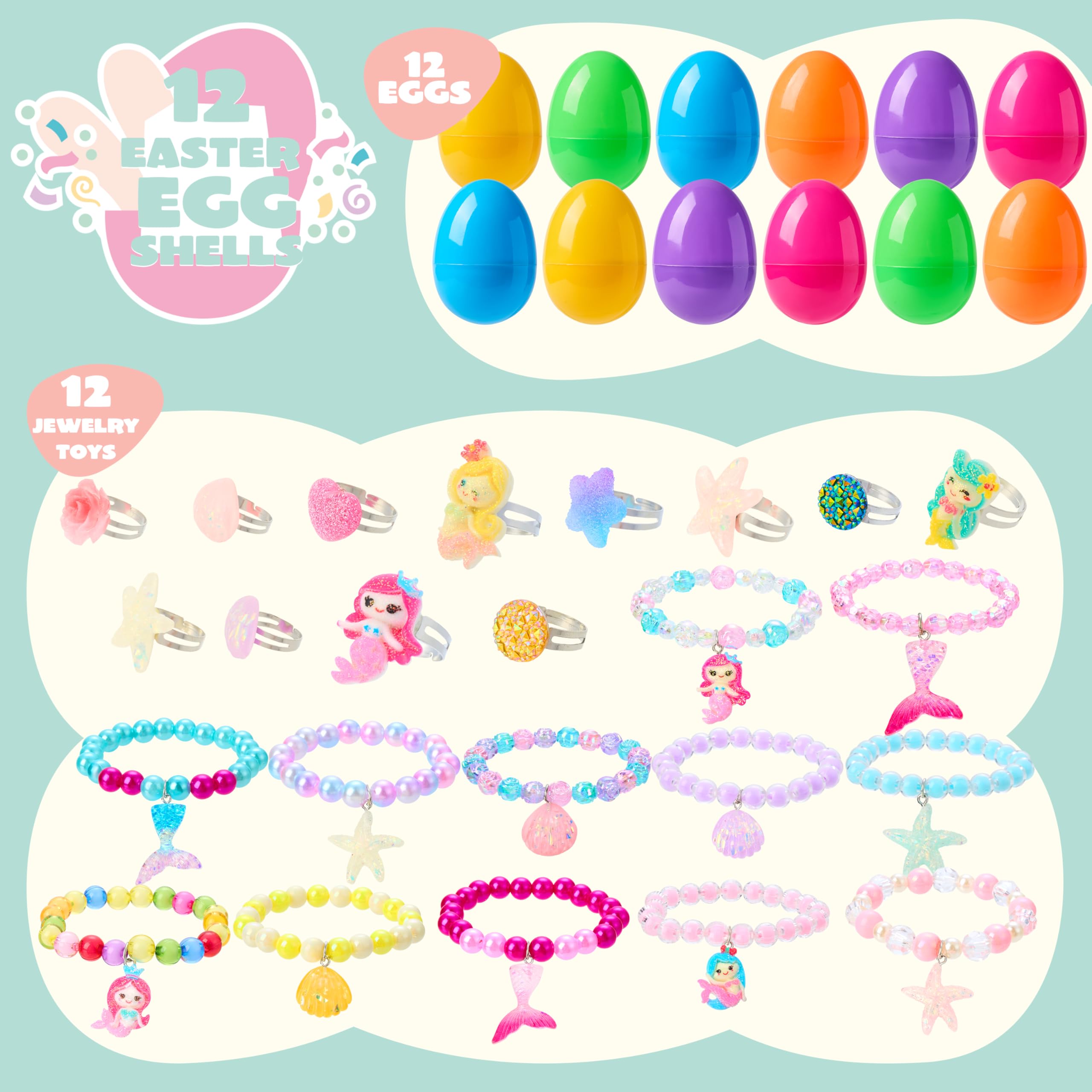 Foto 4 pulgar | Huevos De Pascua Prellenados Joyin, Paquete De 12, Con Pulseras Y Anillos - Venta Internacional.