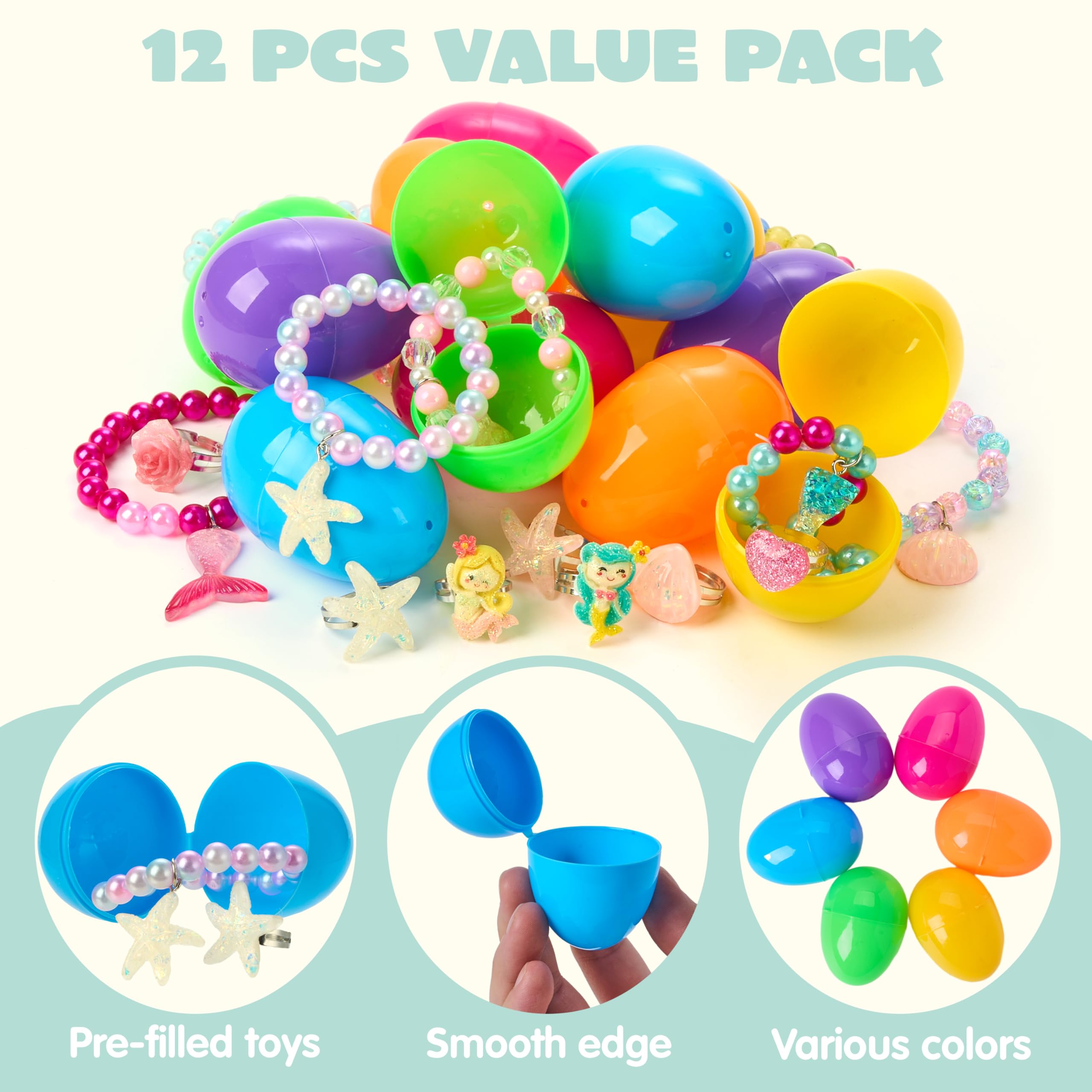 Foto 6 pulgar | Huevos De Pascua Prellenados Joyin, Paquete De 12, Con Pulseras Y Anillos - Venta Internacional.