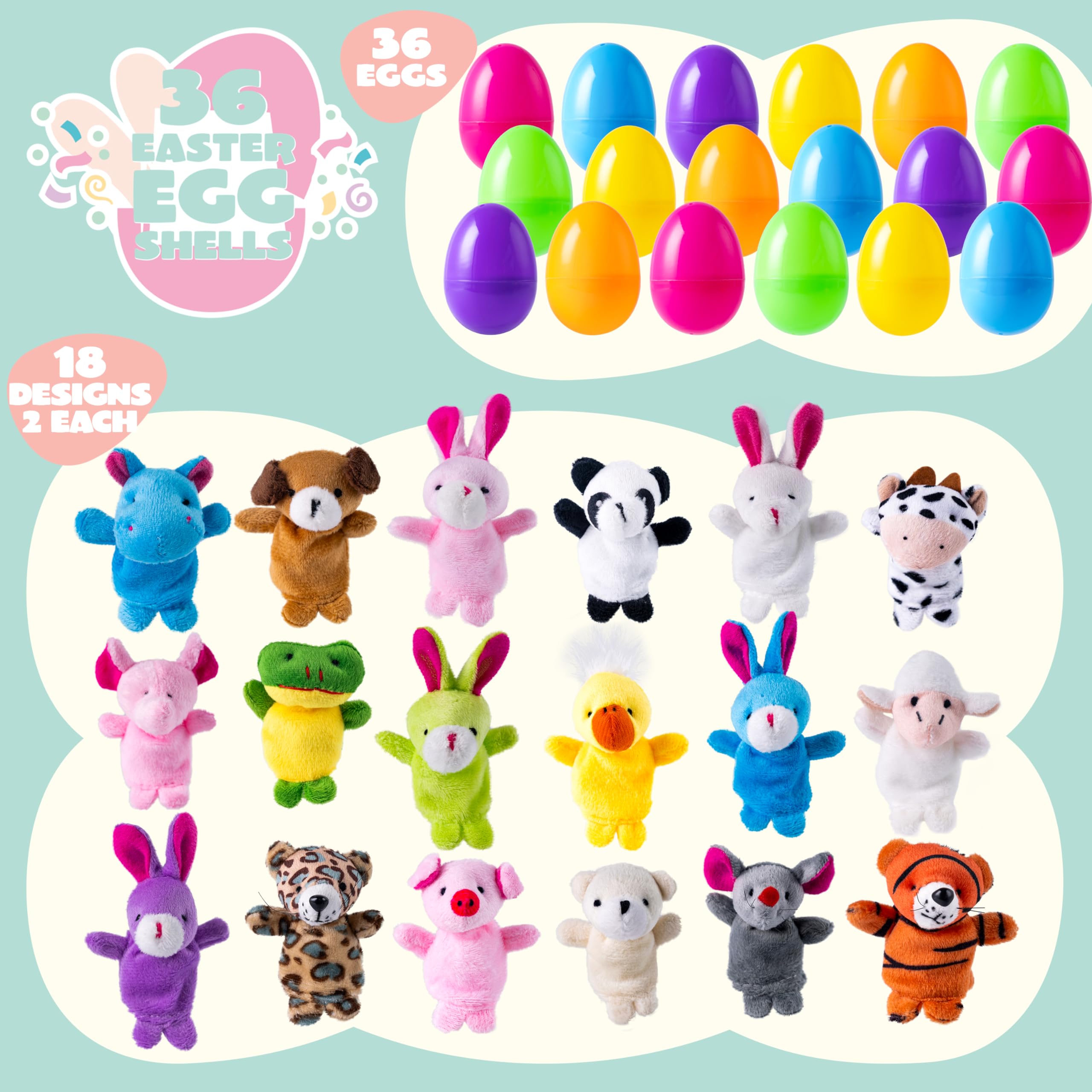 Foto 3 pulgar | Huevos De Pascua Rellenos Con Marionetas De Animales, 36 Unidades Para Niños - Venta Internacional.
