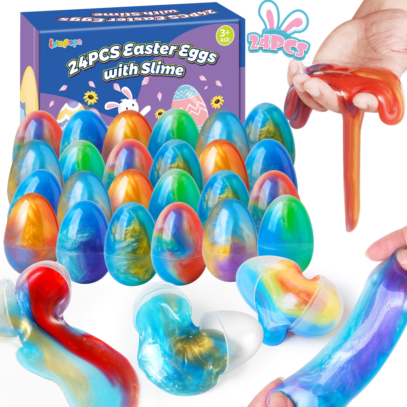 Foto 2 pulgar | Huevos De Pascua Letapapa Precargados Con Galaxy Slime, 24 Unidades - Venta Internacional.