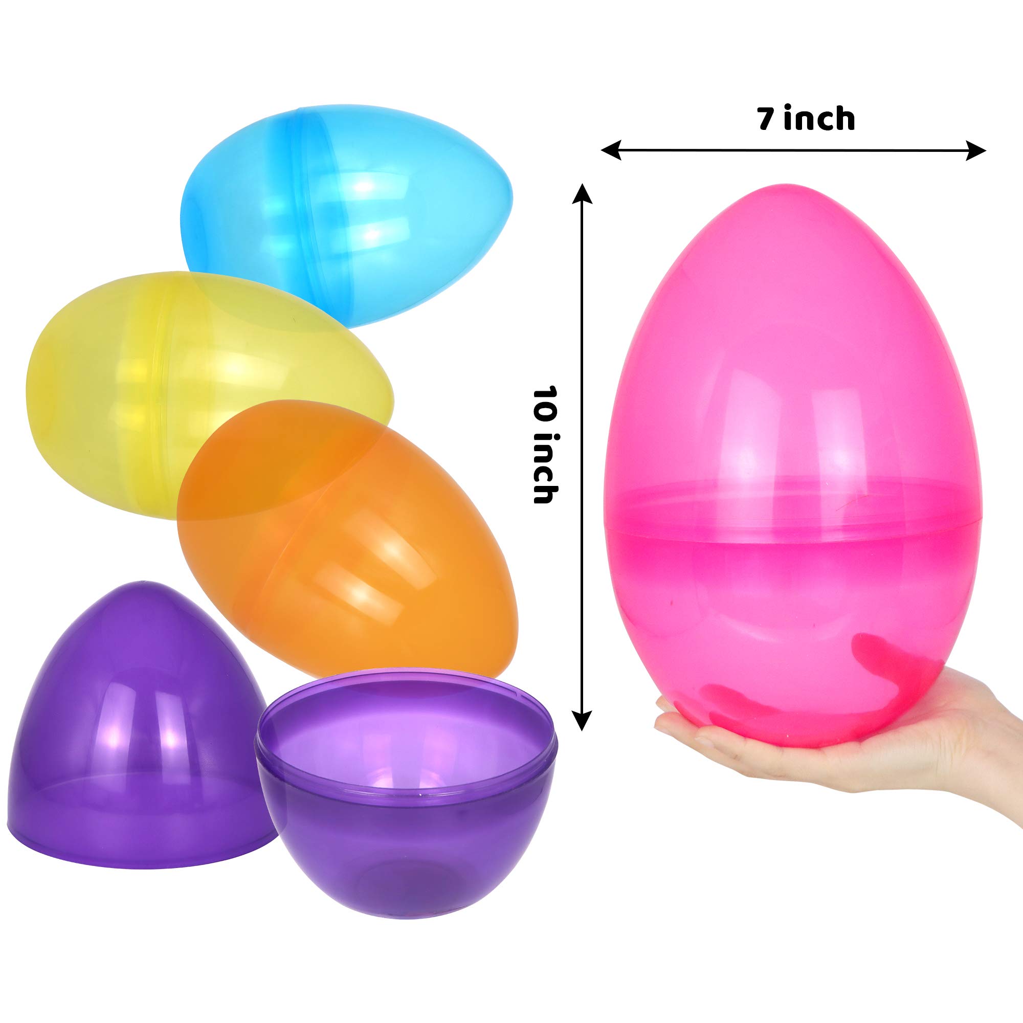 Foto 7 pulgar | Huevos De Pascua Joyin 10 Gigantes De Plástico Transparente Rellenables, 6 Unidades - Venta Internacional.