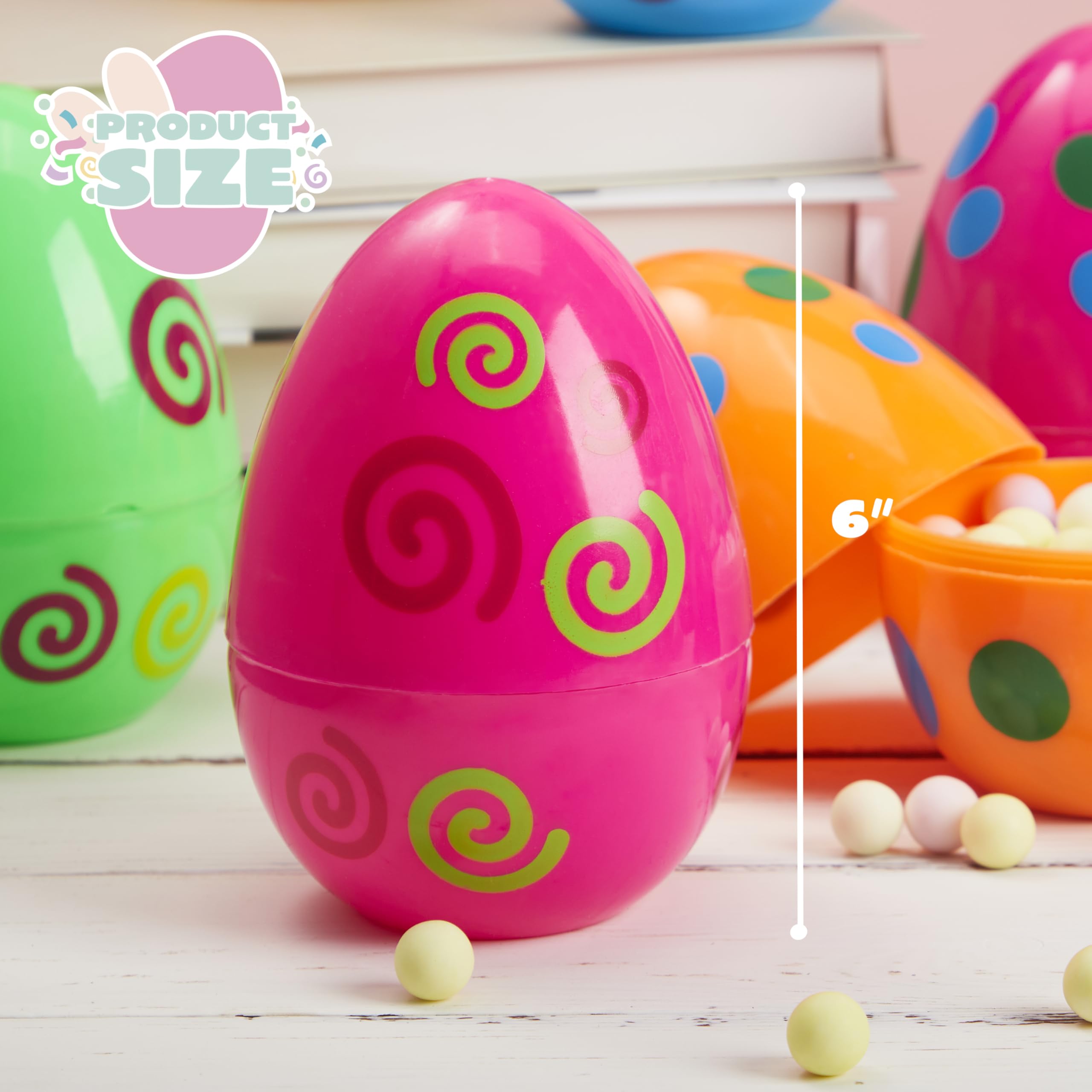 Foto 6 pulgar | Huevos De Pascua Con Estampado Joyin De Plástico Gigante De 6 Pulgadas, 12 Unidades - Venta Internacional.