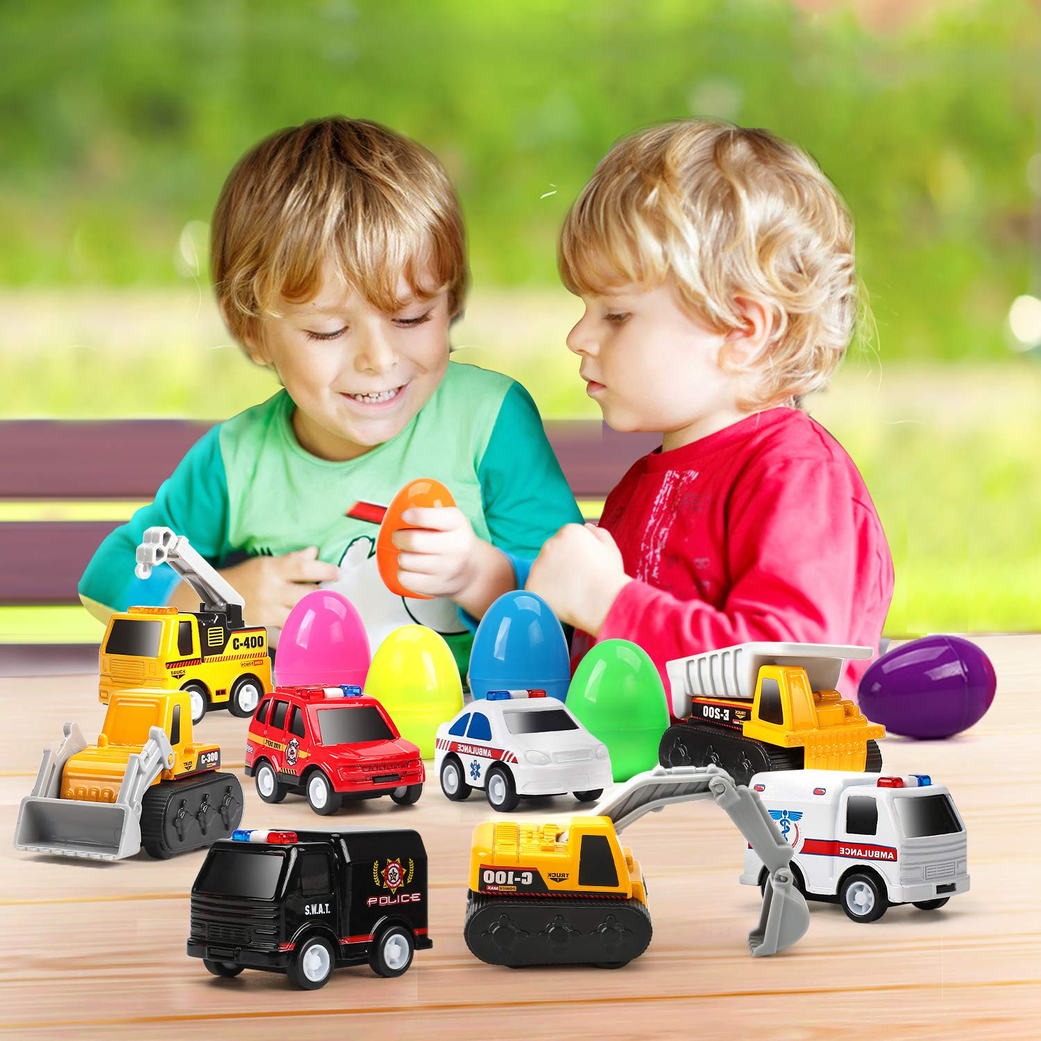 Foto 7 pulgar | Huevos De Pascua Rellenos Con Coches Retráctiles De Aleación, Paquete De 12 Unidades, Bonitas Piedras - Venta Inte