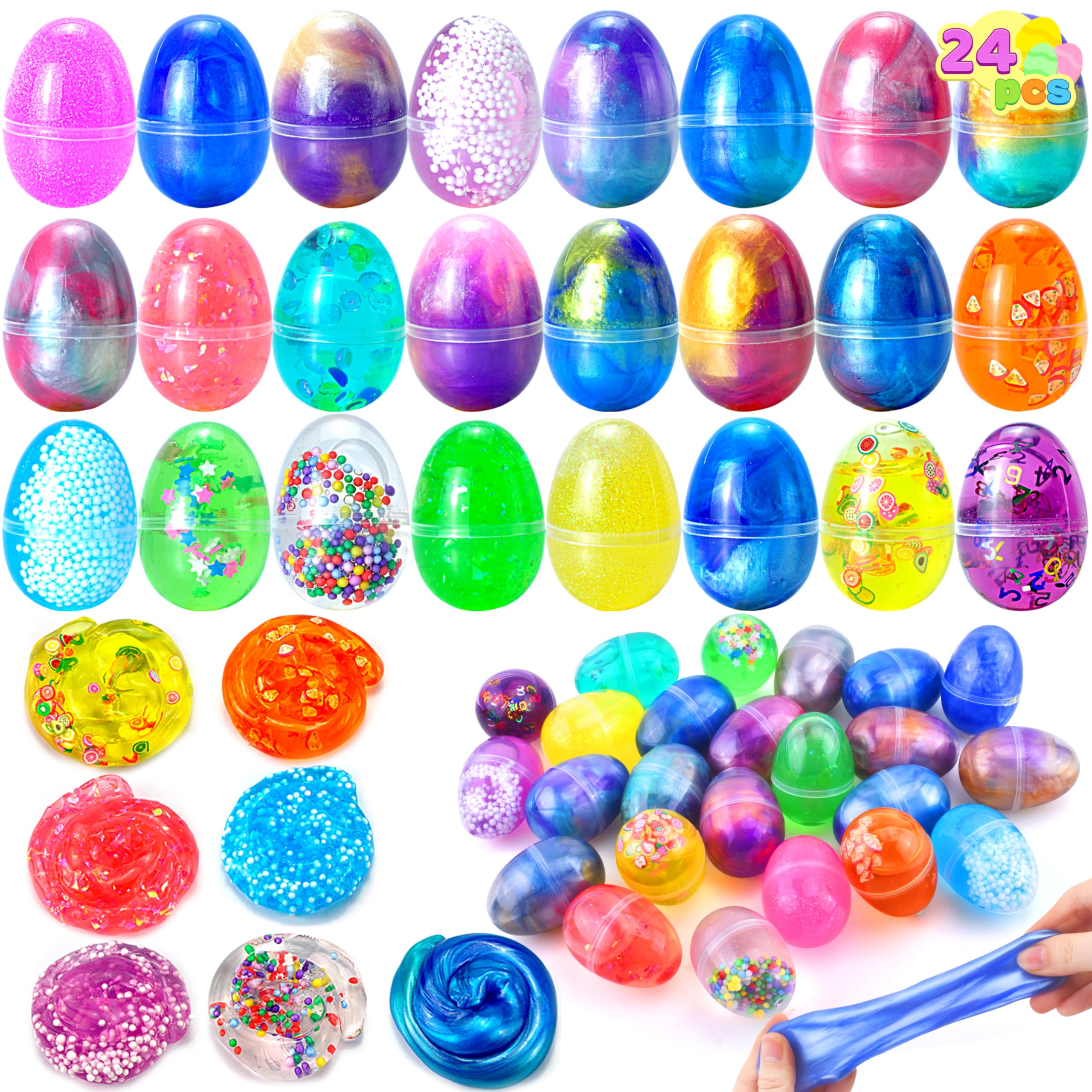 Huevos De Pascua Rellenos Joyin Con Cristal, Galaxia Y Limo, 24 Unidades - Venta Internacional.