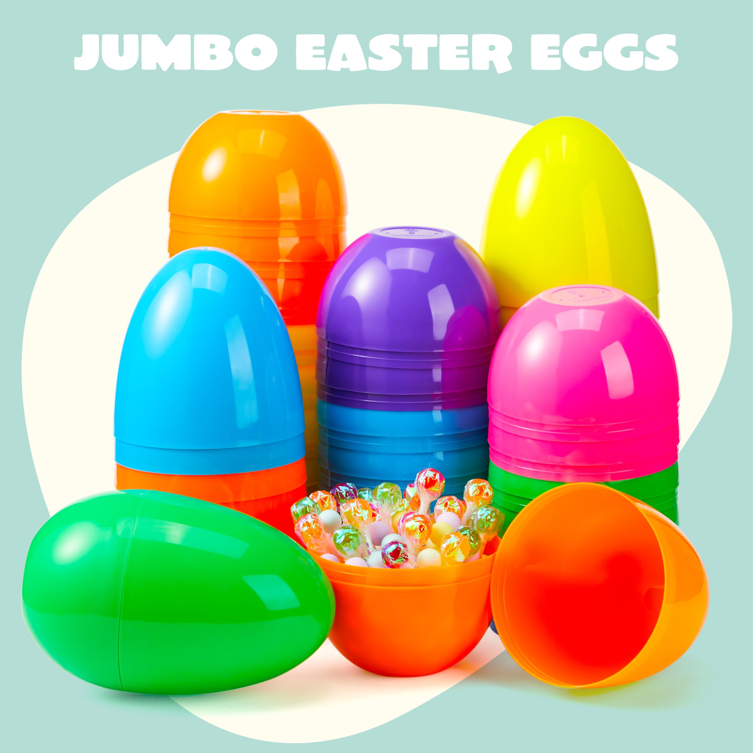 Foto 3 pulgar | Huevos De Pascua De Plástico Joyin, 24 Unidades, Coloridos, Gigantes, 15 Cm, Rellenables - Venta Internacional.
