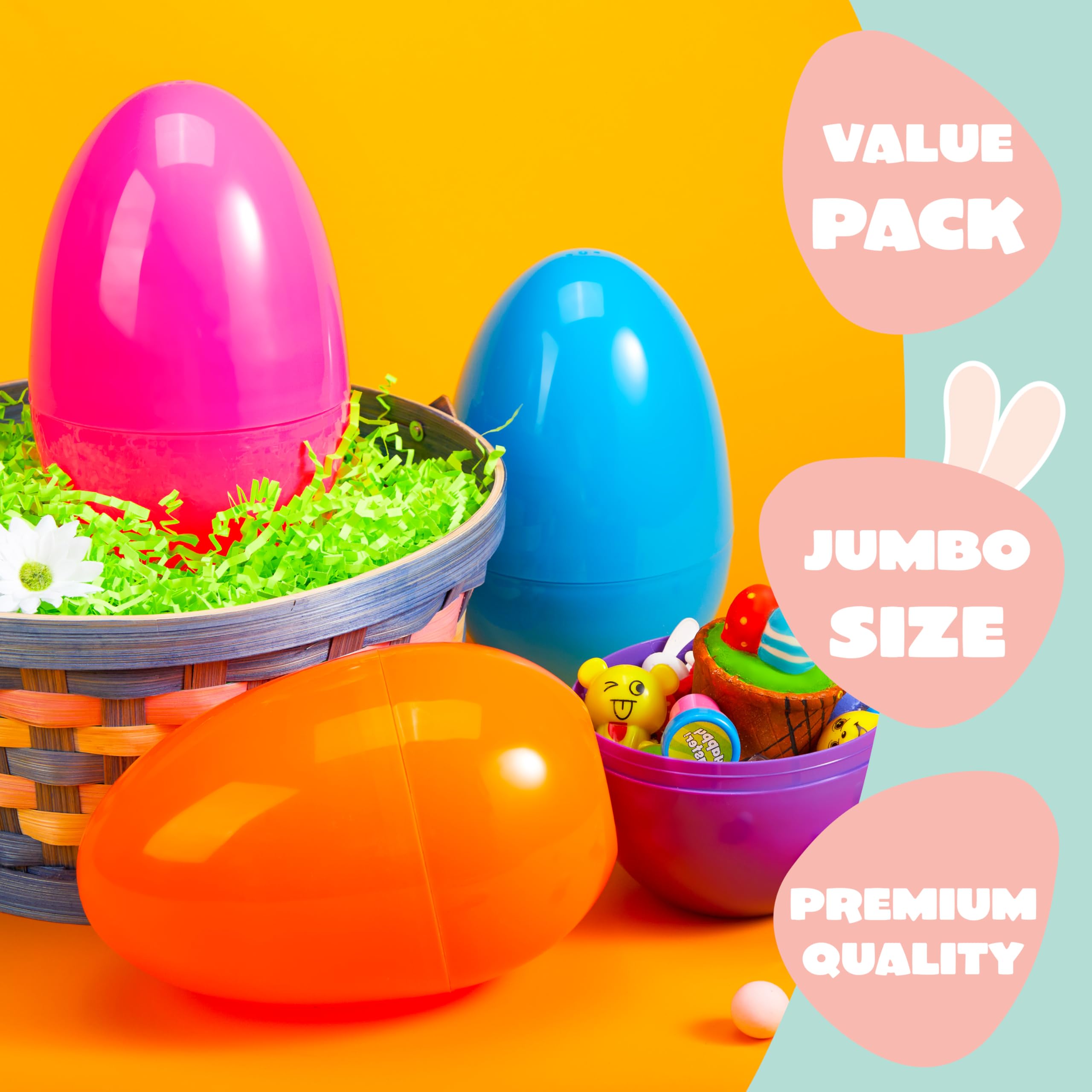 Foto 4 pulgar | Huevos De Pascua De Plástico Joyin, 24 Unidades, Coloridos, Gigantes, 15 Cm, Rellenables - Venta Internacional.