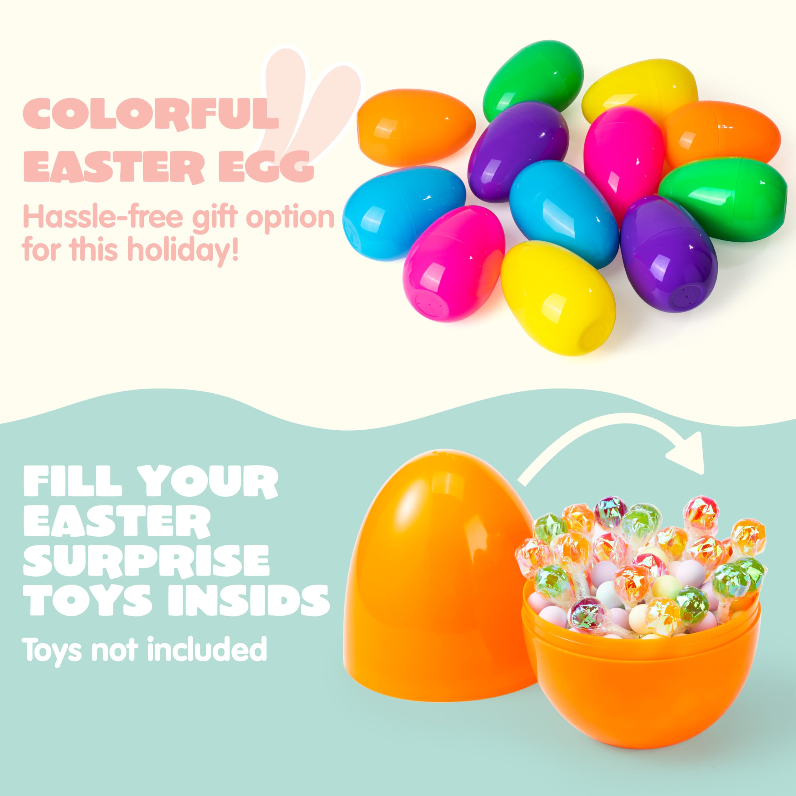 Foto 5 pulgar | Huevos De Pascua De Plástico Joyin, 24 Unidades, Coloridos, Gigantes, 15 Cm, Rellenables - Venta Internacional.