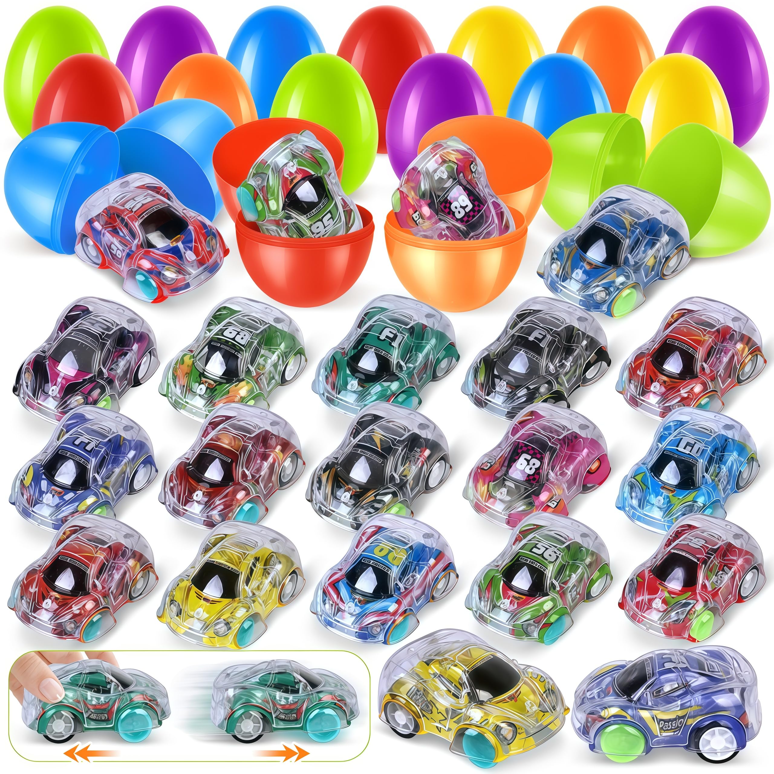Foto 2 pulgar | Huevos De Pascua Con Minicoches Retráctiles, Paquete De 36 Para Niños - Venta Internacional.