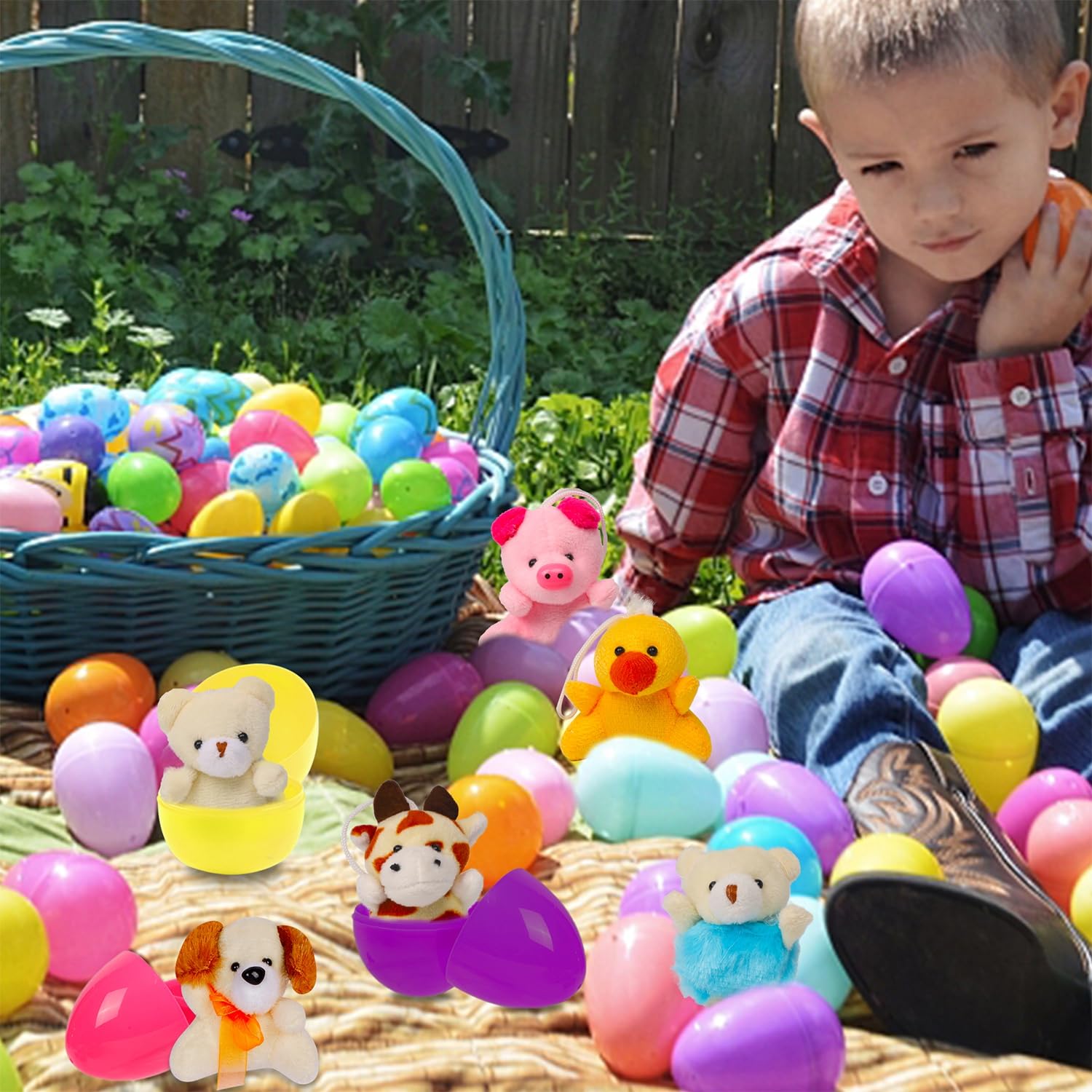 Foto 2 | Set De Huevos De Pascua Rellenos De Minianimales De Peluche Juegoal - Venta Internacional.