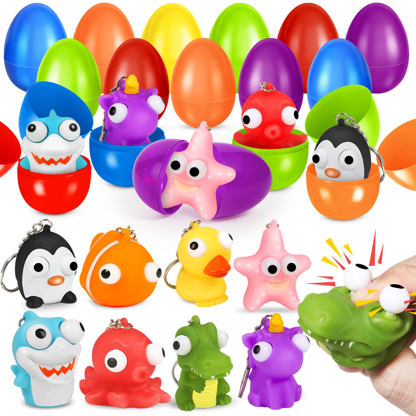 Huevos De Pascua Rellenos De Letapapa Con Juguetes De Animales Blandos, 24 Unidades - Venta Internacional.
