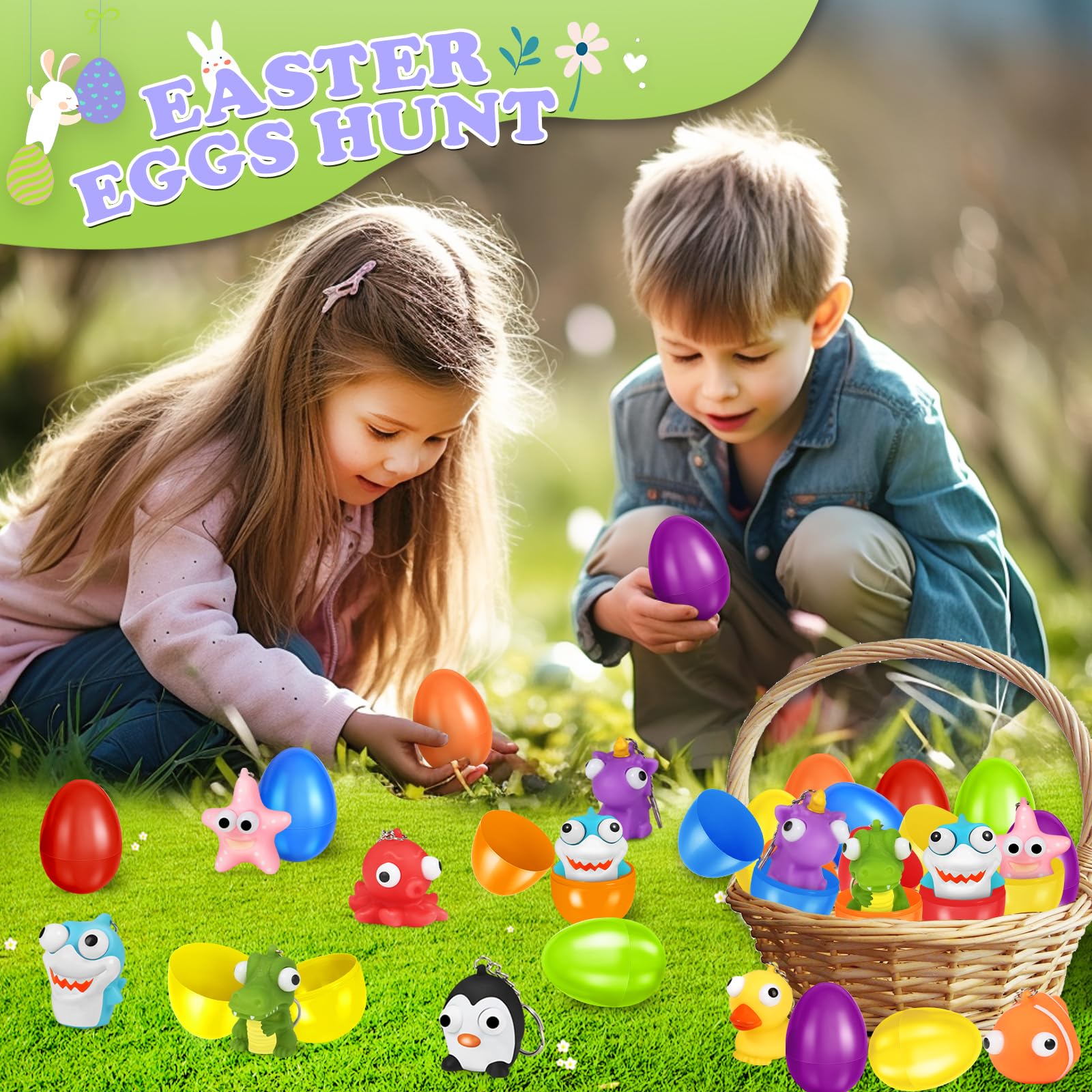 Foto 6 | Huevos De Pascua Rellenos De Letapapa Con Juguetes De Animales Blandos, 24 Unidades - Venta Internacional.
