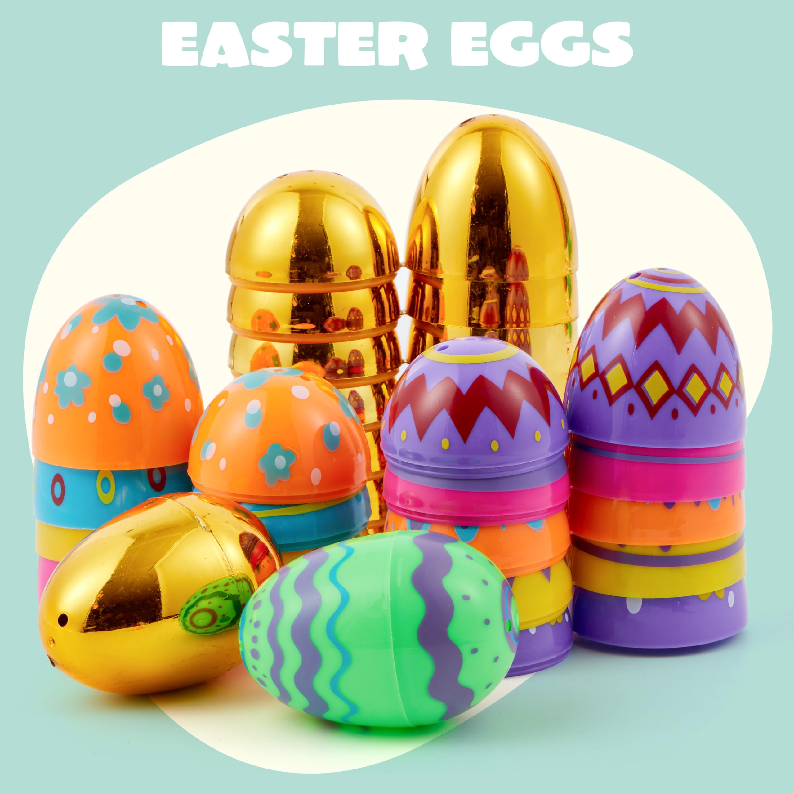 Foto 3 pulgar | Huevos De Pascua De Plástico Joyin, 64 Unidades, Coloridos, Con 8 Dorados - Venta Internacional.