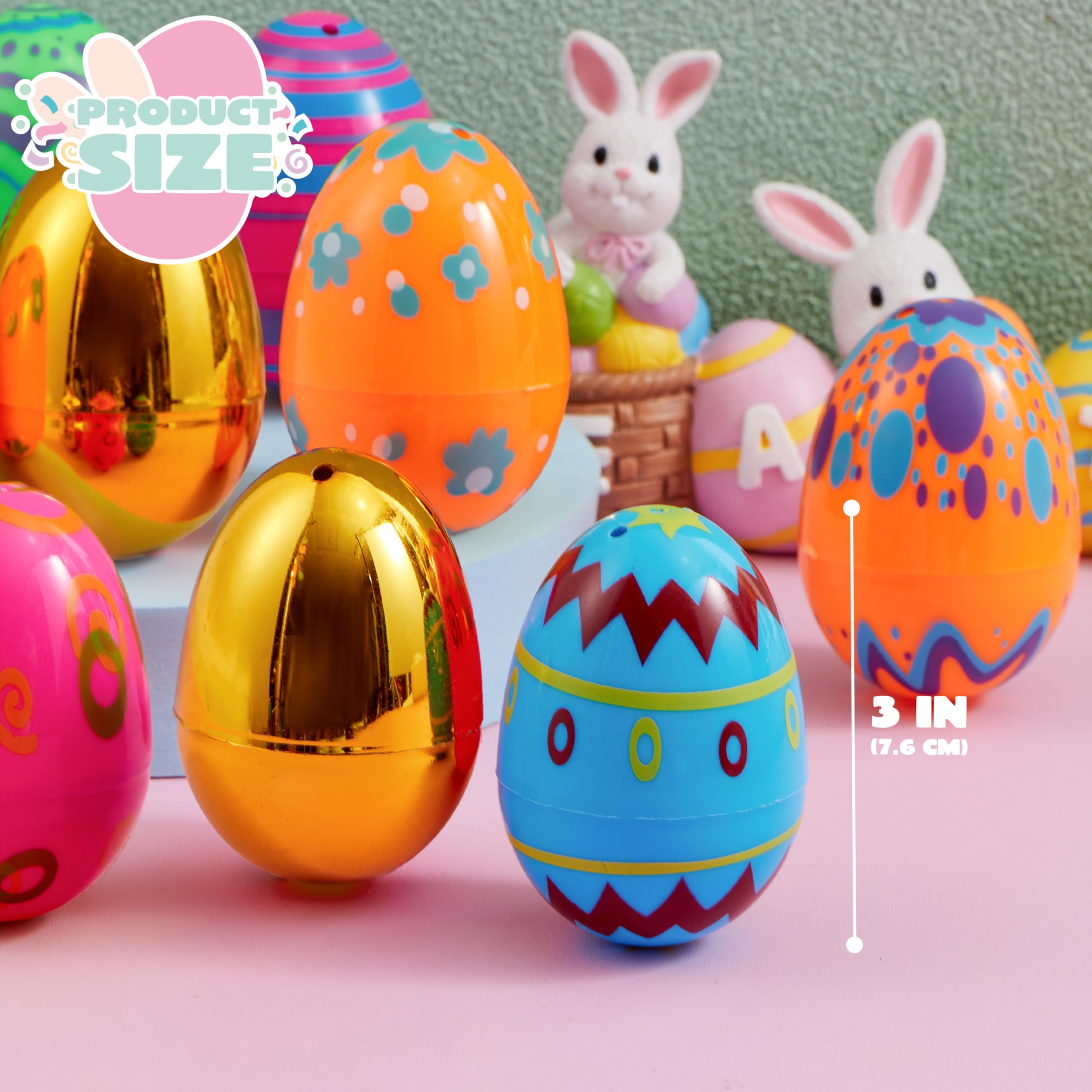 Foto 7 pulgar | Huevos De Pascua De Plástico Joyin, 64 Unidades, Coloridos, Con 8 Dorados - Venta Internacional.