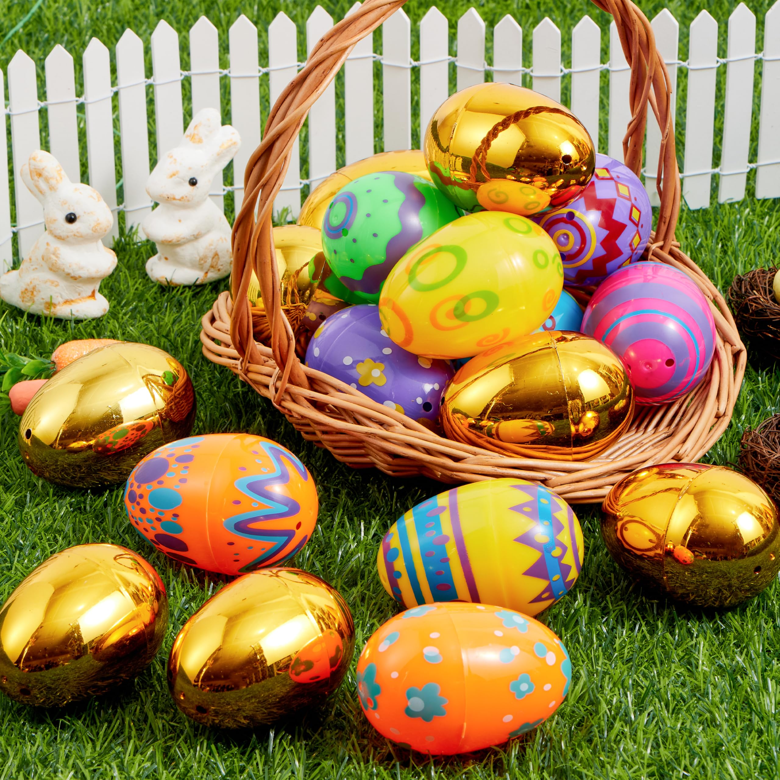 Foto 8 pulgar | Huevos De Pascua De Plástico Joyin, 64 Unidades, Coloridos, Con 8 Dorados - Venta Internacional.