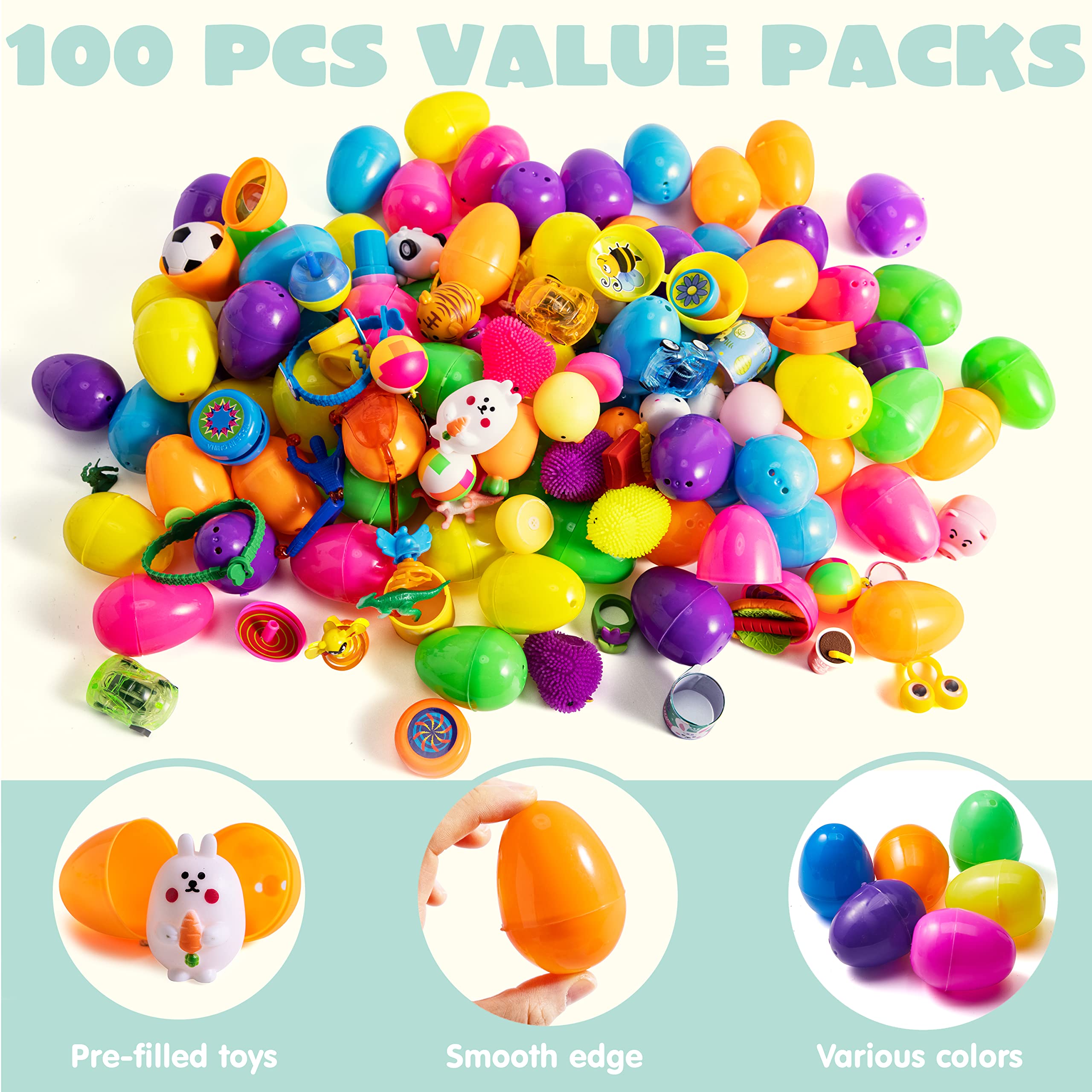 Foto 5 pulgar | Huevos De Pascua Precargados Joyin, 100 Unidades, Con Varios Juguetes Y Pegatinas - Venta Internacional.