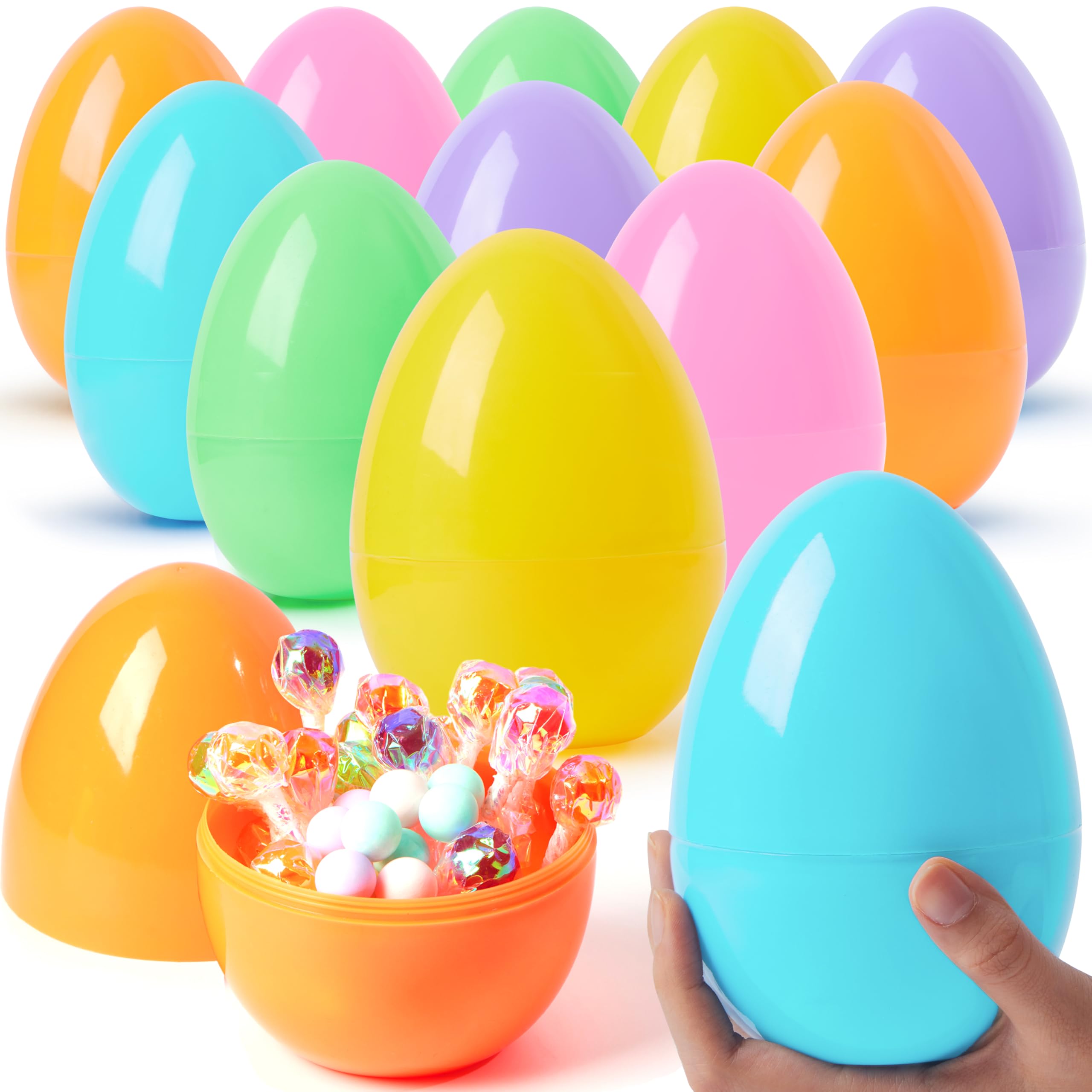 Foto 1 | Huevos De Pascua Joyin, 12 Unidades, Grandes, Pastel, 15 Cm, Rellenables De Plástico - Venta Internacional.