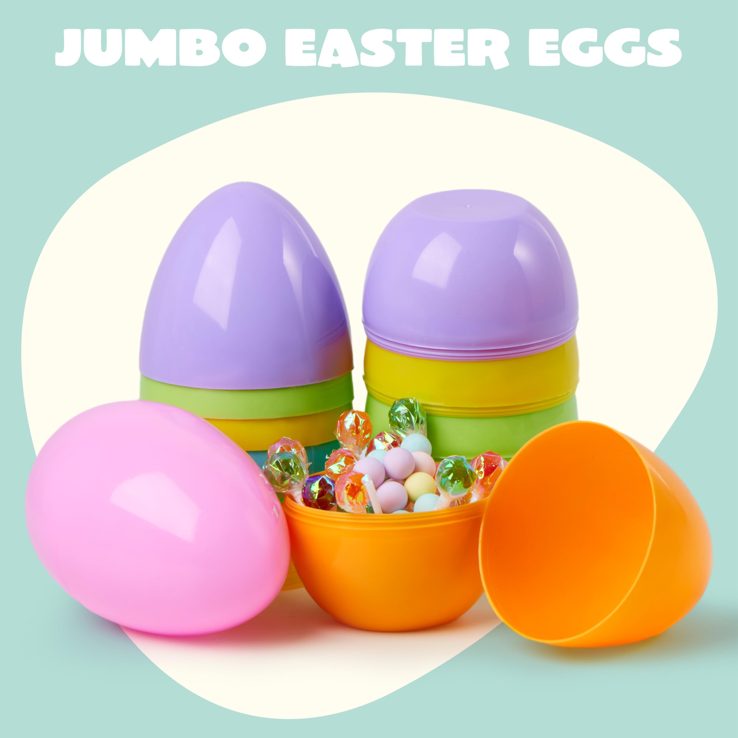 Foto 2 | Huevos De Pascua Joyin, 12 Unidades, Grandes, Pastel, 15 Cm, Rellenables De Plástico - Venta Internacional.