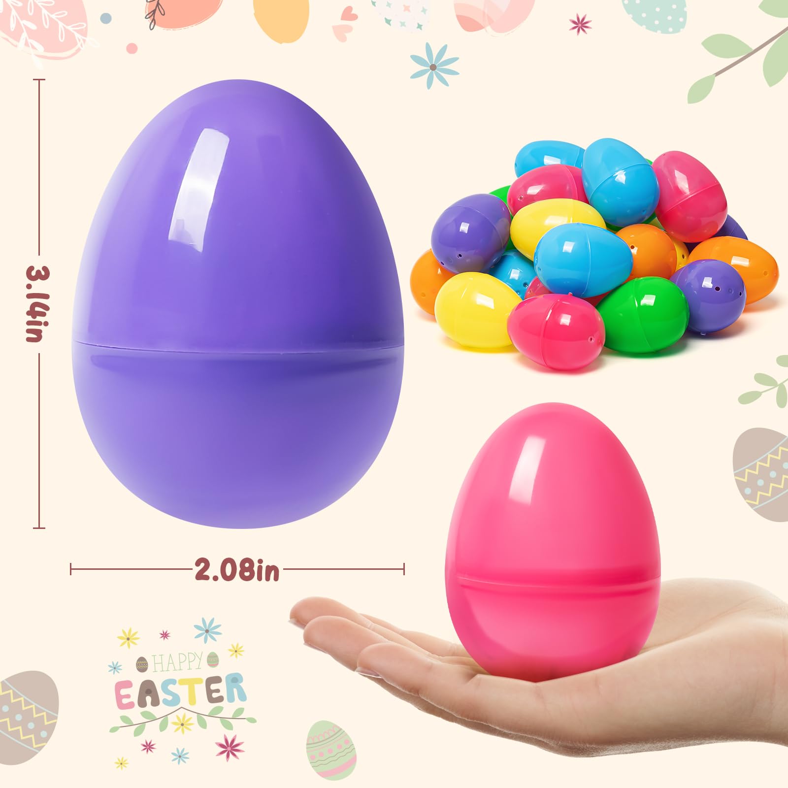 Foto 7 pulgar | Huevos De Pascua De Plástico V-opitos De 8 Cm, 36 Unidades, Rellenables A Granel Con Bisagra - Venta Internacional.